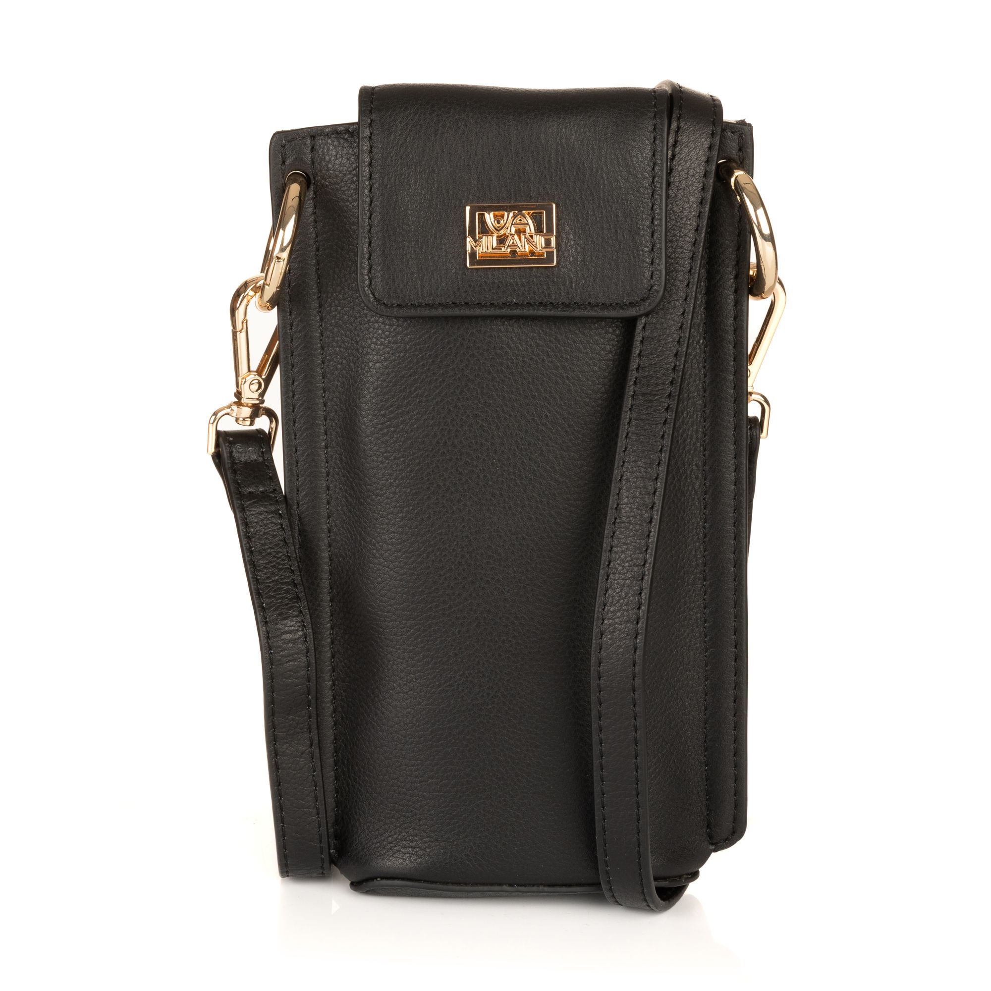 VIA MILANO Handytasche echt Leder abn. & verstl. Schulterriemen
