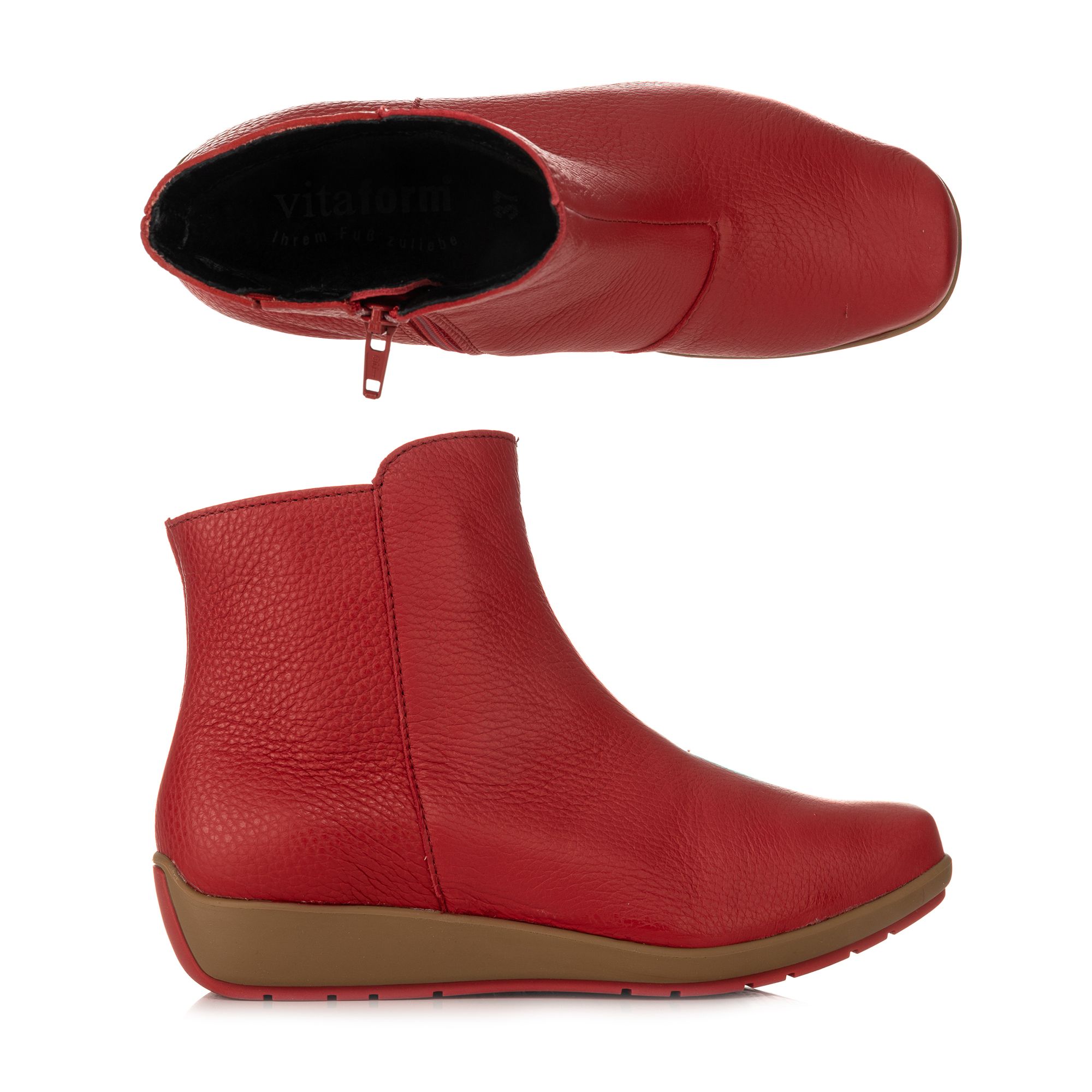 VITAFORM Damen-Stiefelette Hirschleder Nappakombination Sohle Hilja