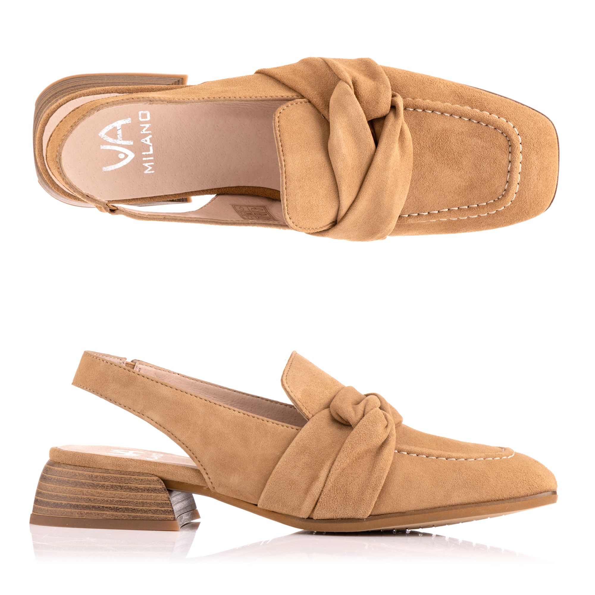 VIA MILANO Damen-Loafer echt Leder Absatz ca. 2,5cm