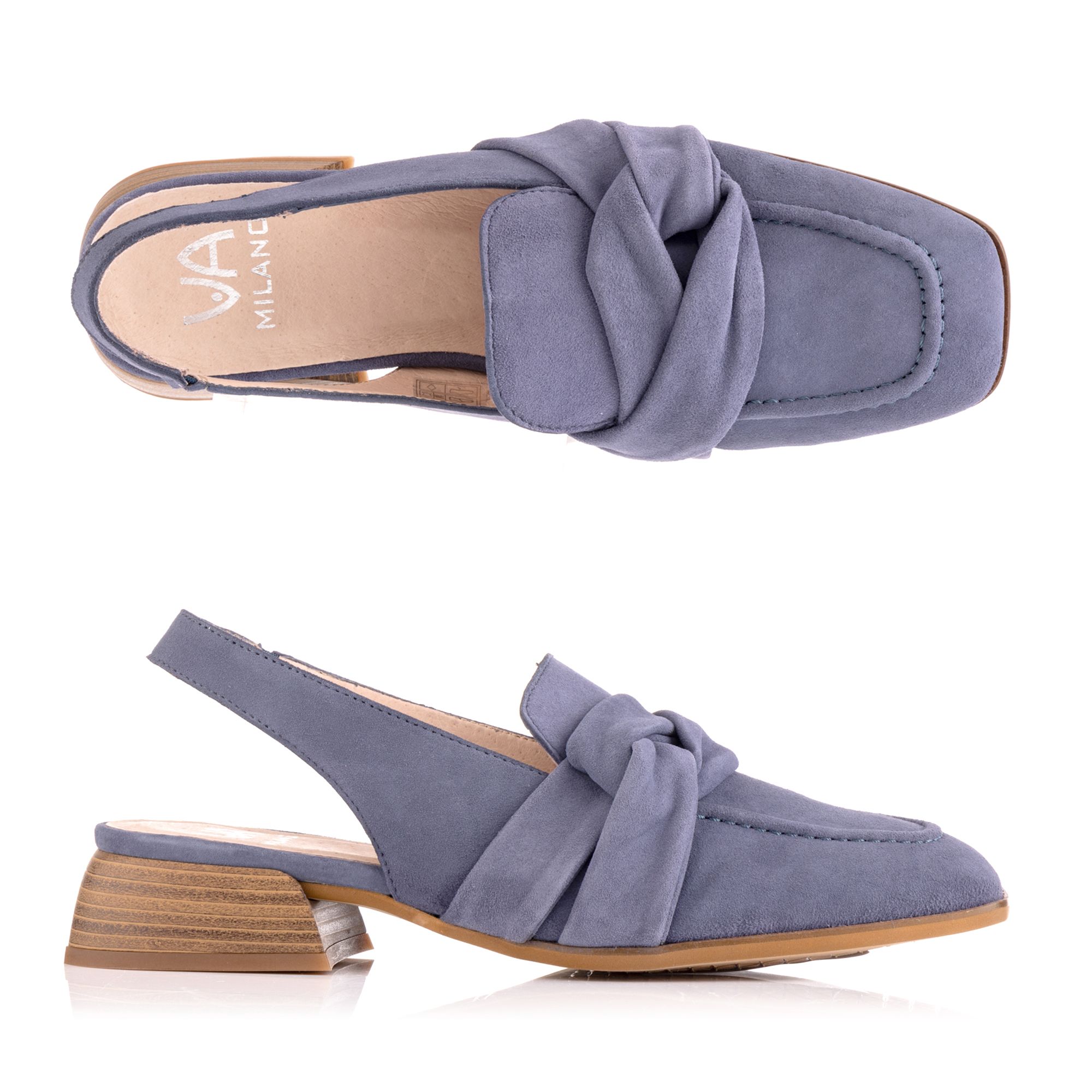 VIA MILANO Damen-Loafer echt Leder Absatz ca. 2,5cm