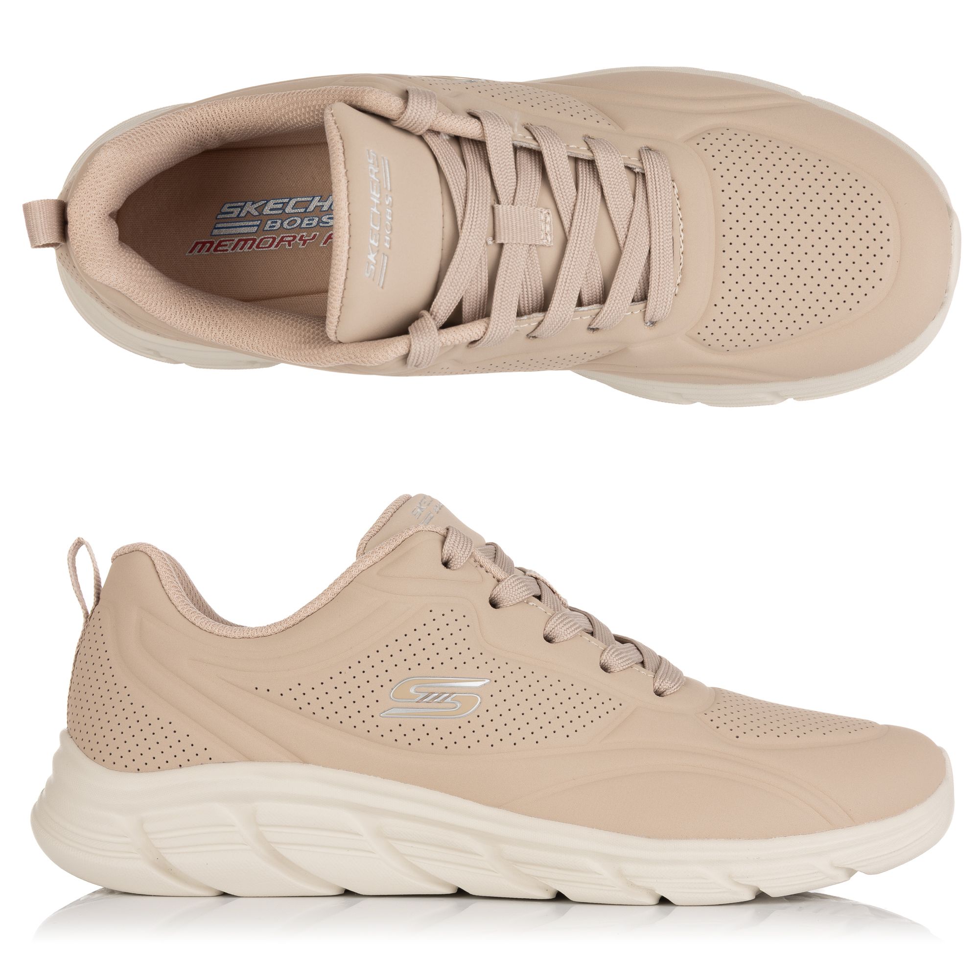 SKECHERS Damen-Sneaker Bobs B Flex Memory Foam Materialmix