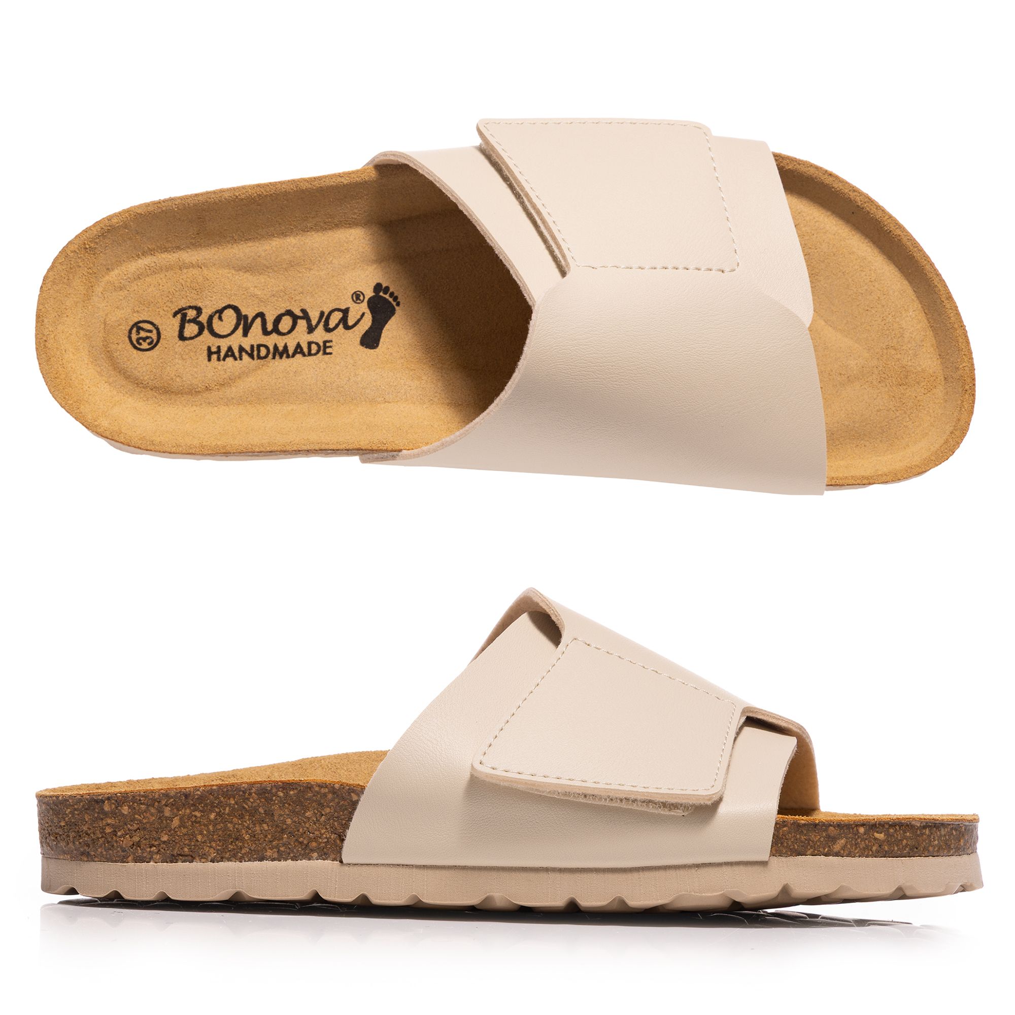 BONOVA Damen-Pantolette Bonoflor Klettverschluss Super-Soft-Fußbett