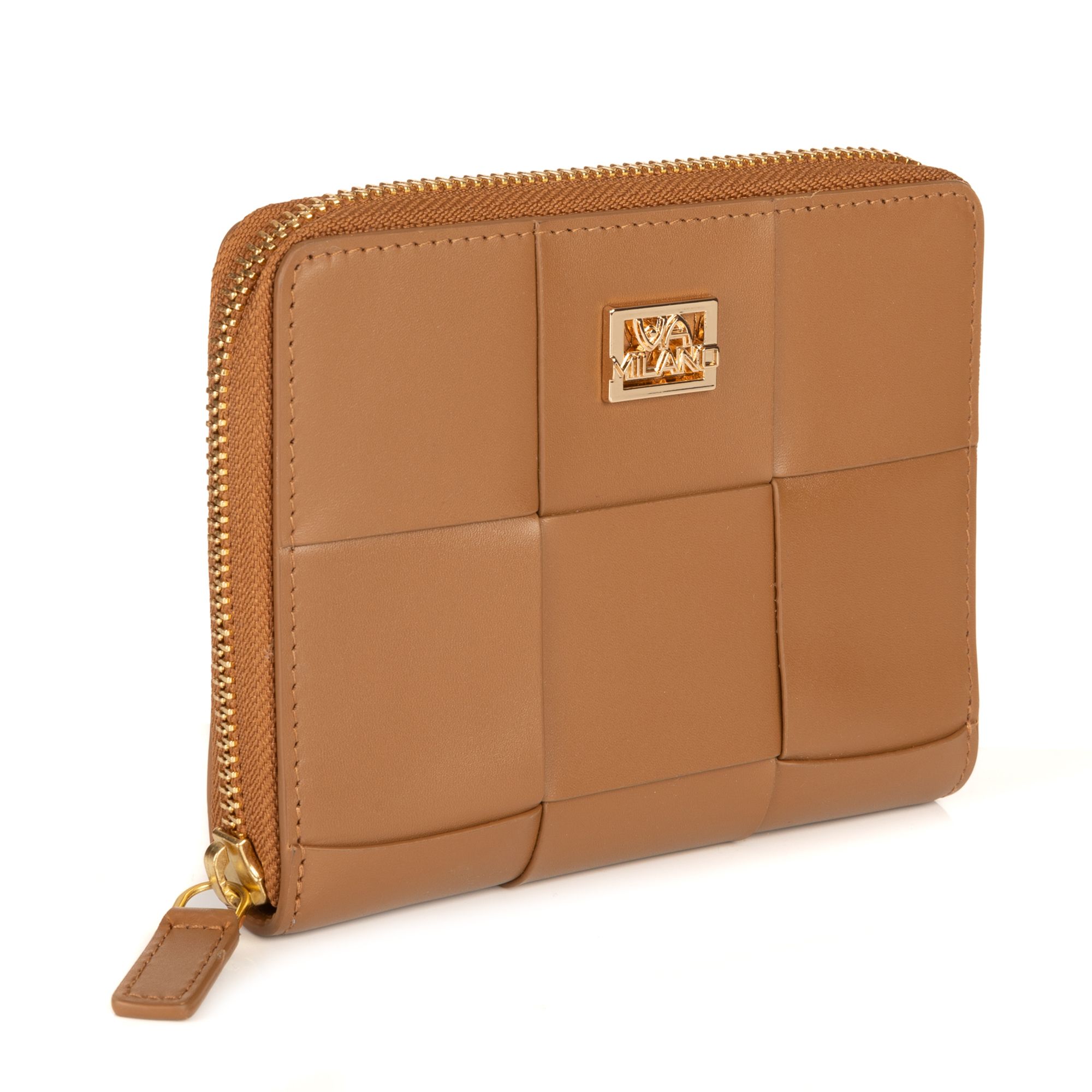 VIA MILANO Geldbörse echt Leder Reißverschluss div. Fächer