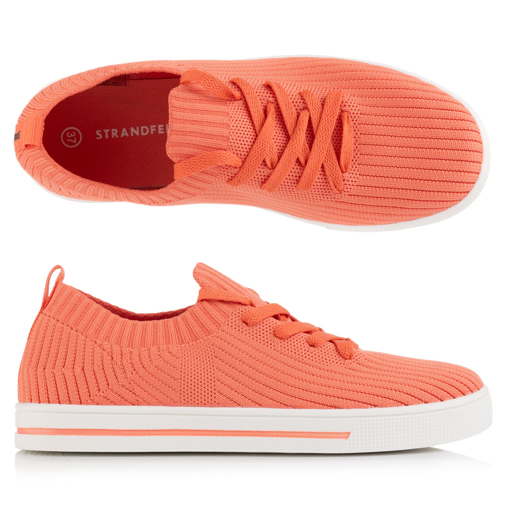 STRANDFEIN Damen-Sneaker Textil Schnürung Strick-Optik