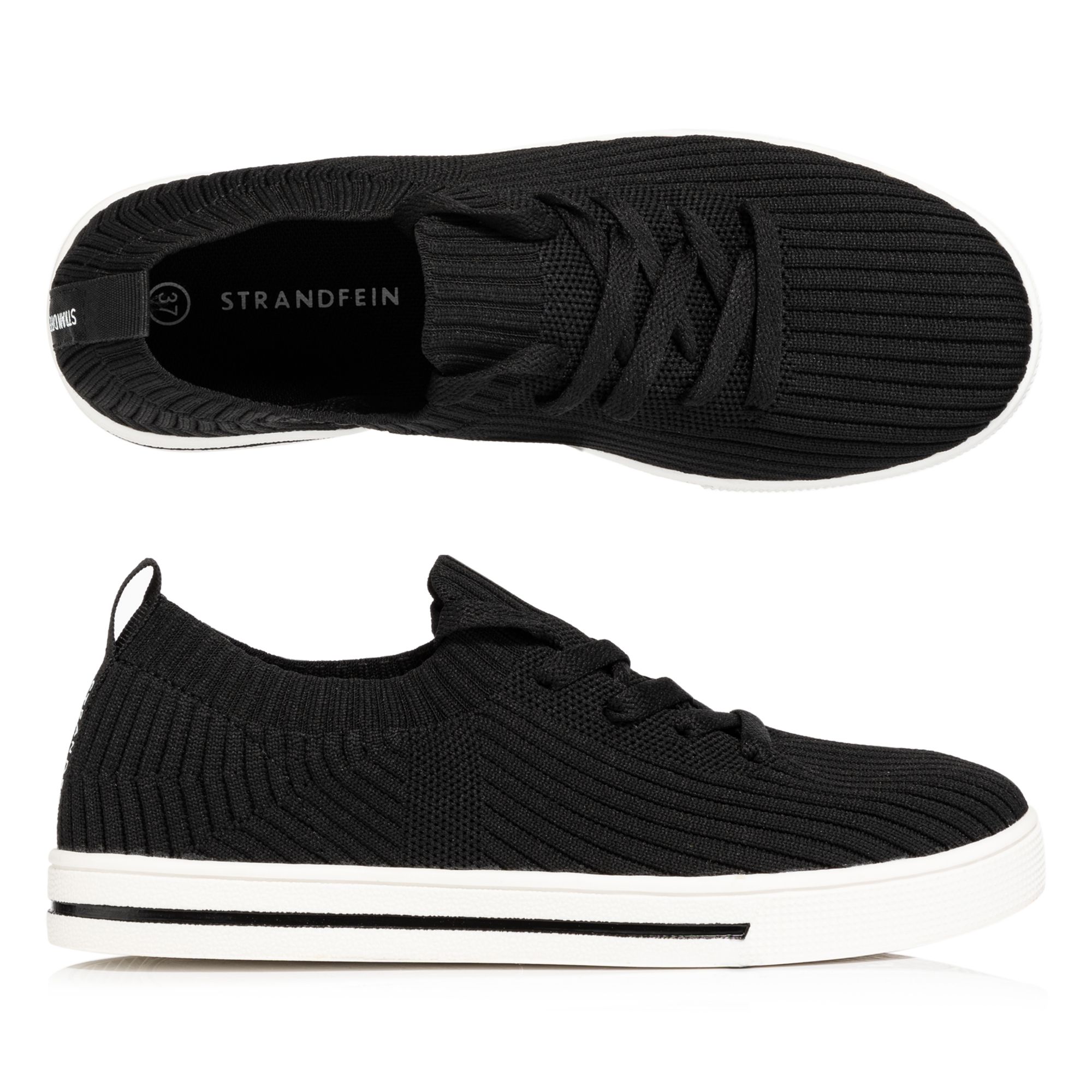 STRANDFEIN Damen-Sneaker Textil Schnürung Strick-Optik