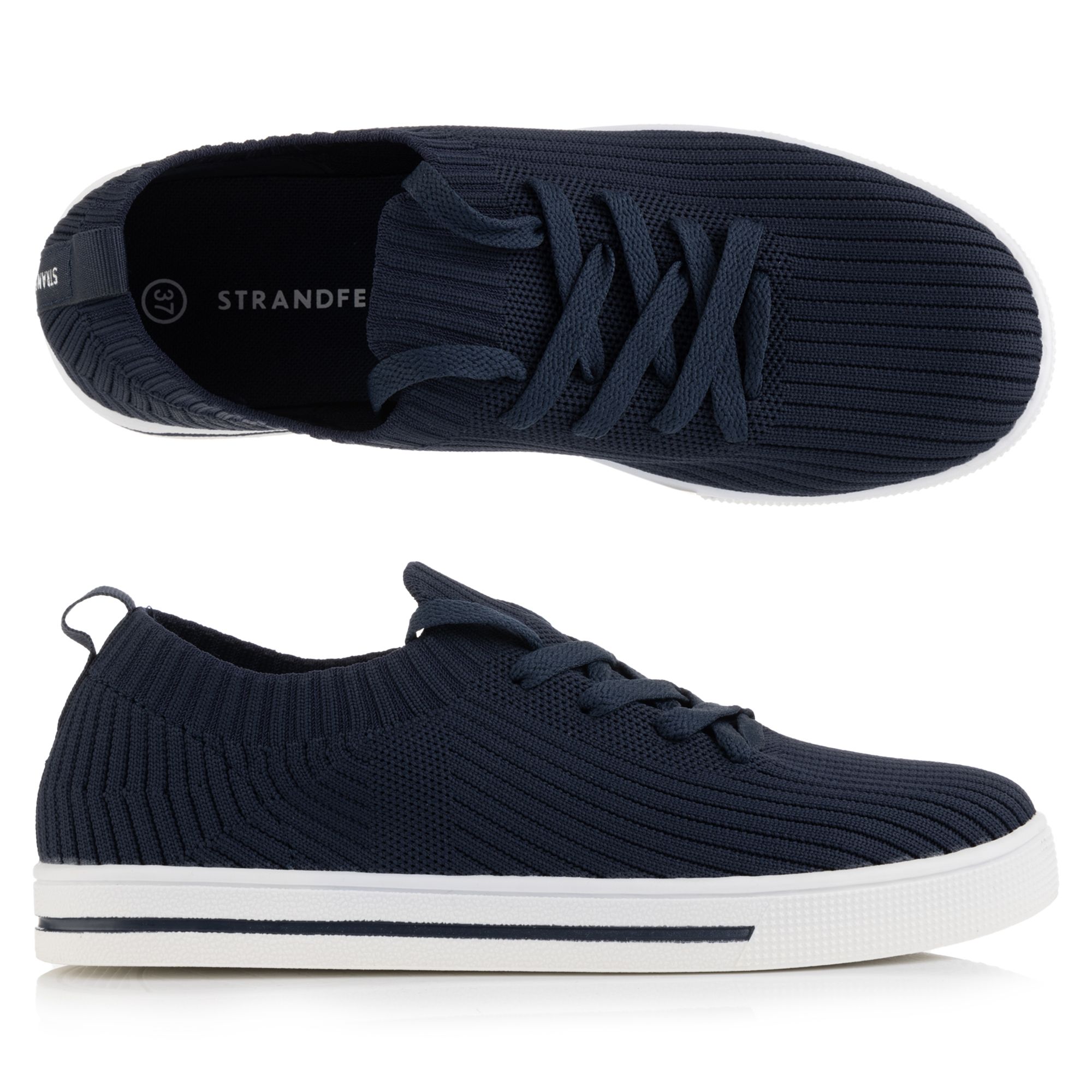 STRANDFEIN Damen-Sneaker Textil Schnürung Strick-Optik