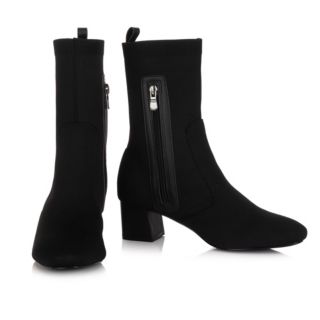 VIA MILANO Damen-Stiefelette Strick-Material Absatz ca. 5cm