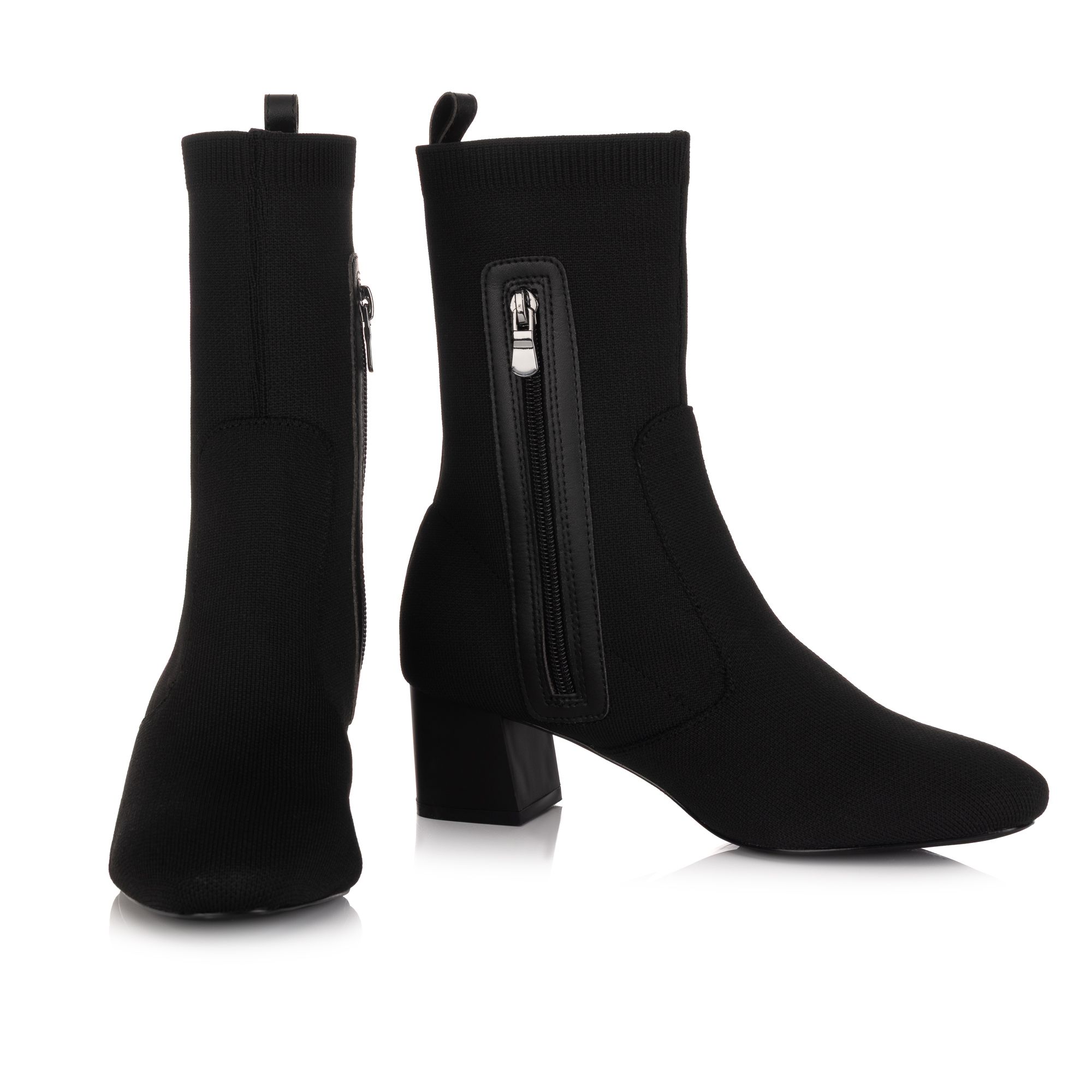 VIA MILANO Damen-Stiefelette Strick-Material Absatz ca. 5cm