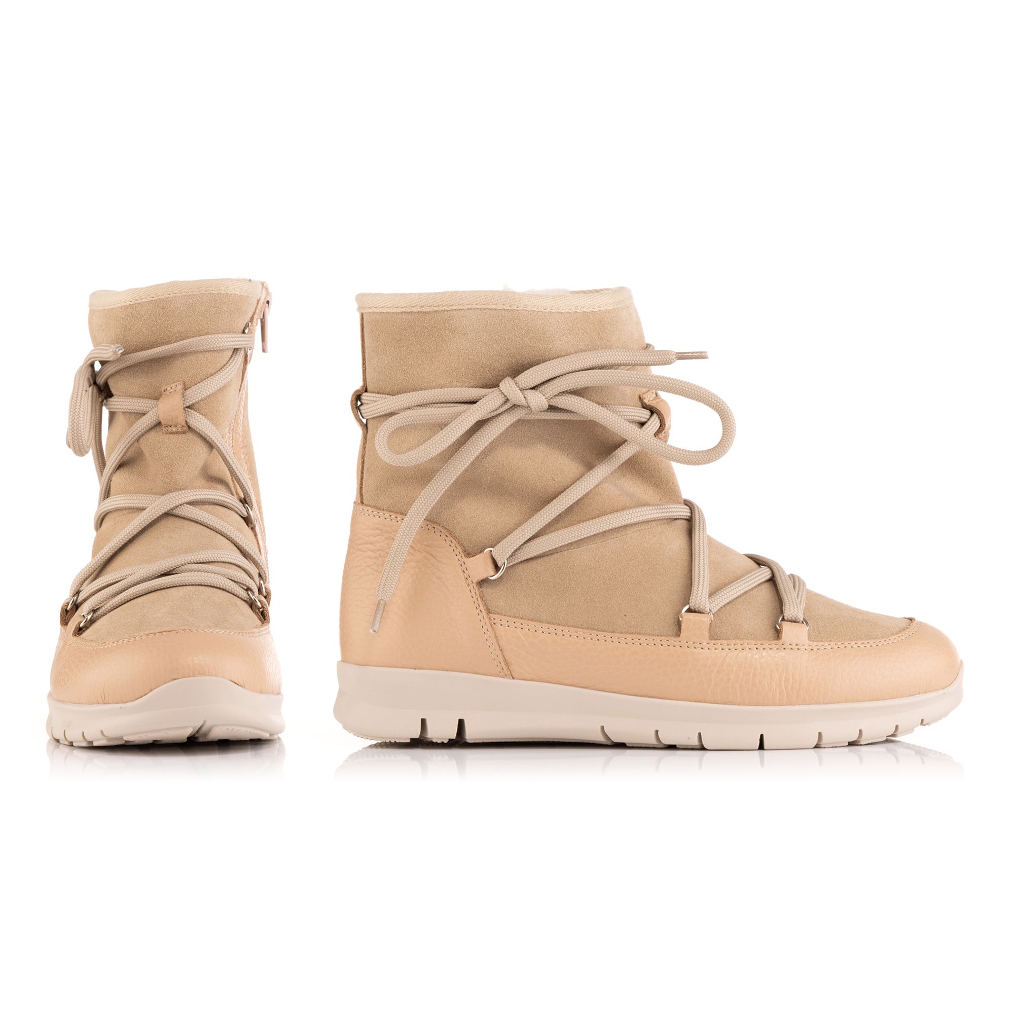 VITAFORM Damen-Stiefel nappa/ Veloursleder Lammfellfutter Sohle Free Run