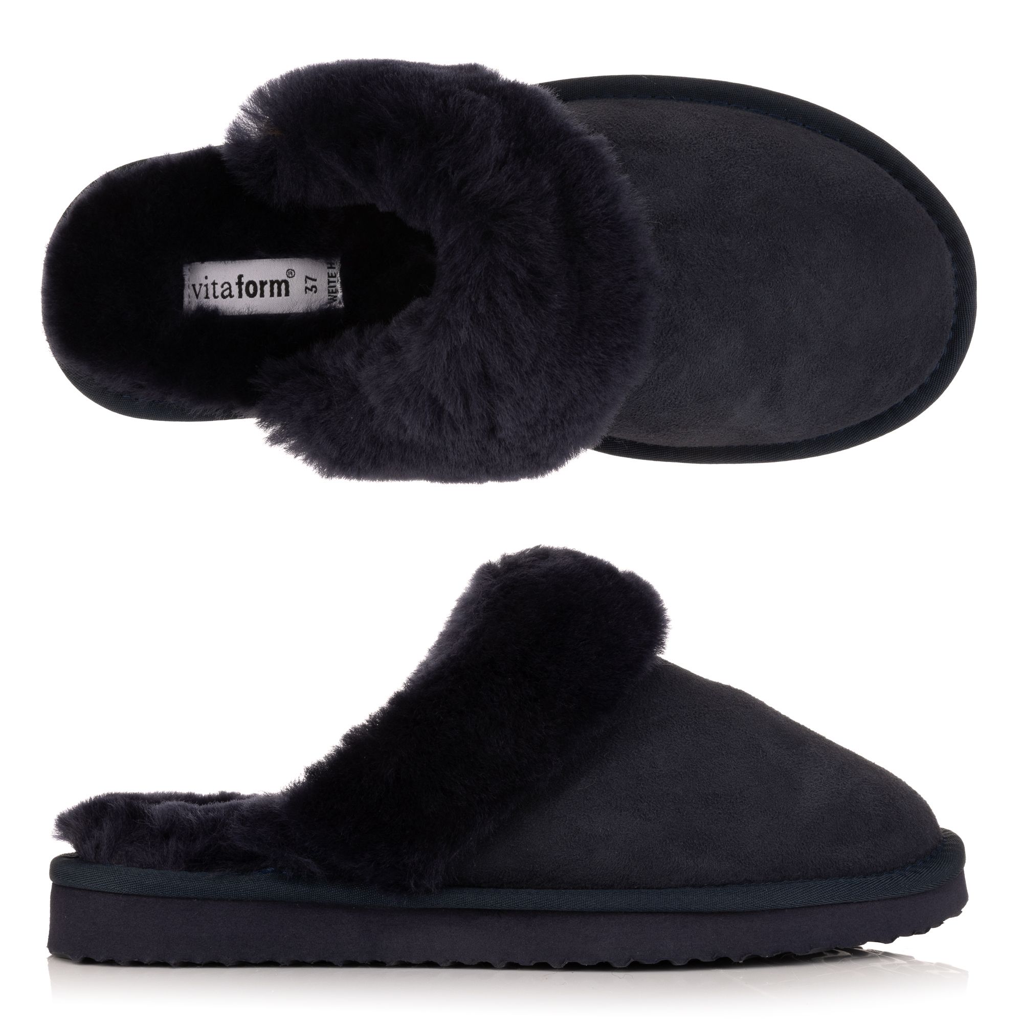 VITAFORM Damen-Hausschuh Lammfell Doubleface leichte Sohle