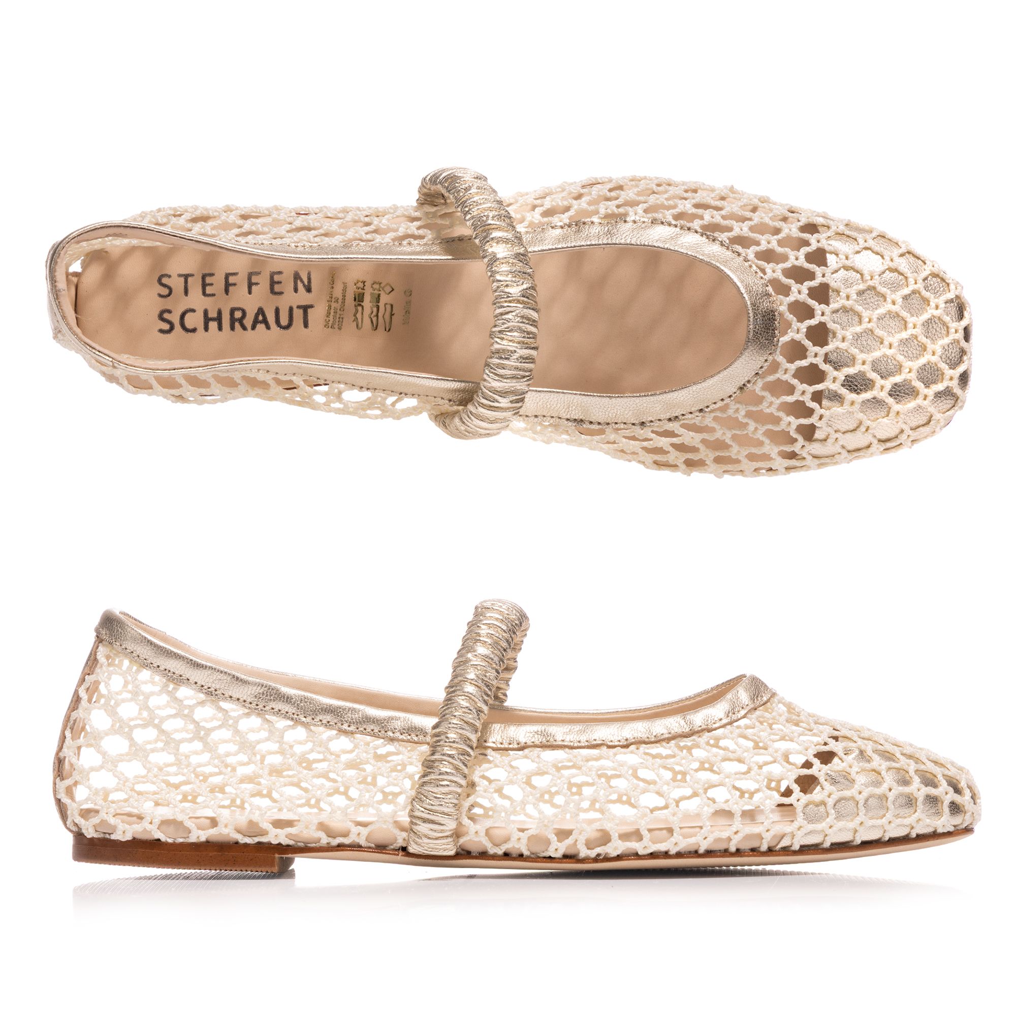 STEFFEN SCHRAUT Damen-Ballerina Materialmix echt Leder Made in Portugal