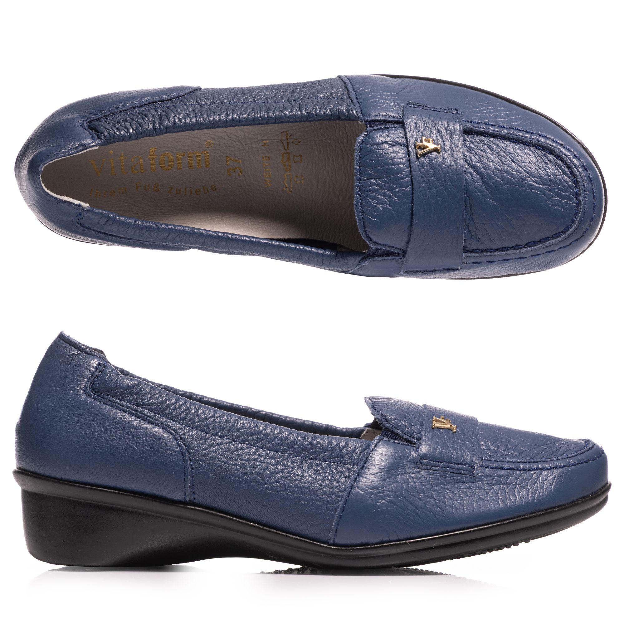 VITAFORM Damen-Slipper Hirschleder VF Schmuckniete Sohle Holly neu