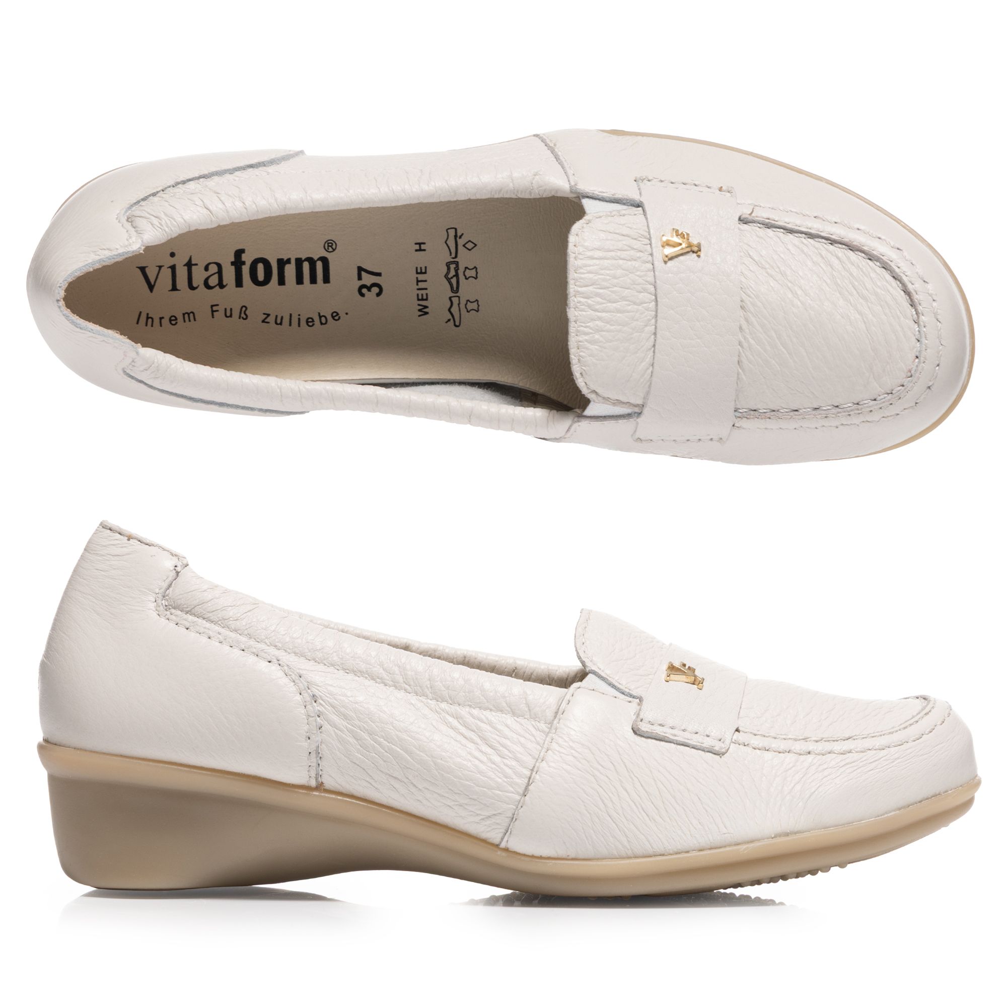 VITAFORM Damen-Slipper Hirschleder VF Schmuckniete Sohle Holly neu