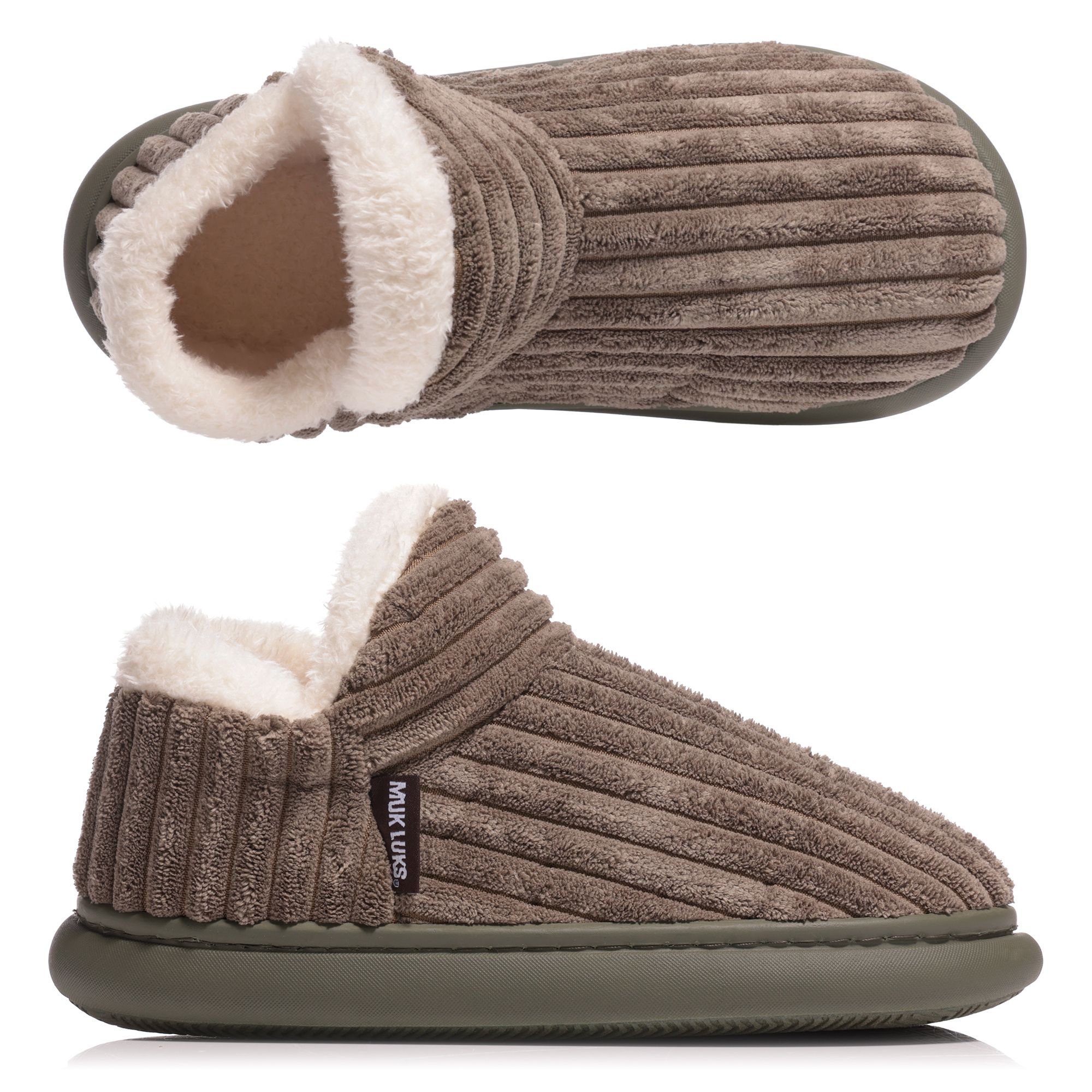 MUK LUKs Damen-Hausschuh Cord-Optik gefüttert waschbar