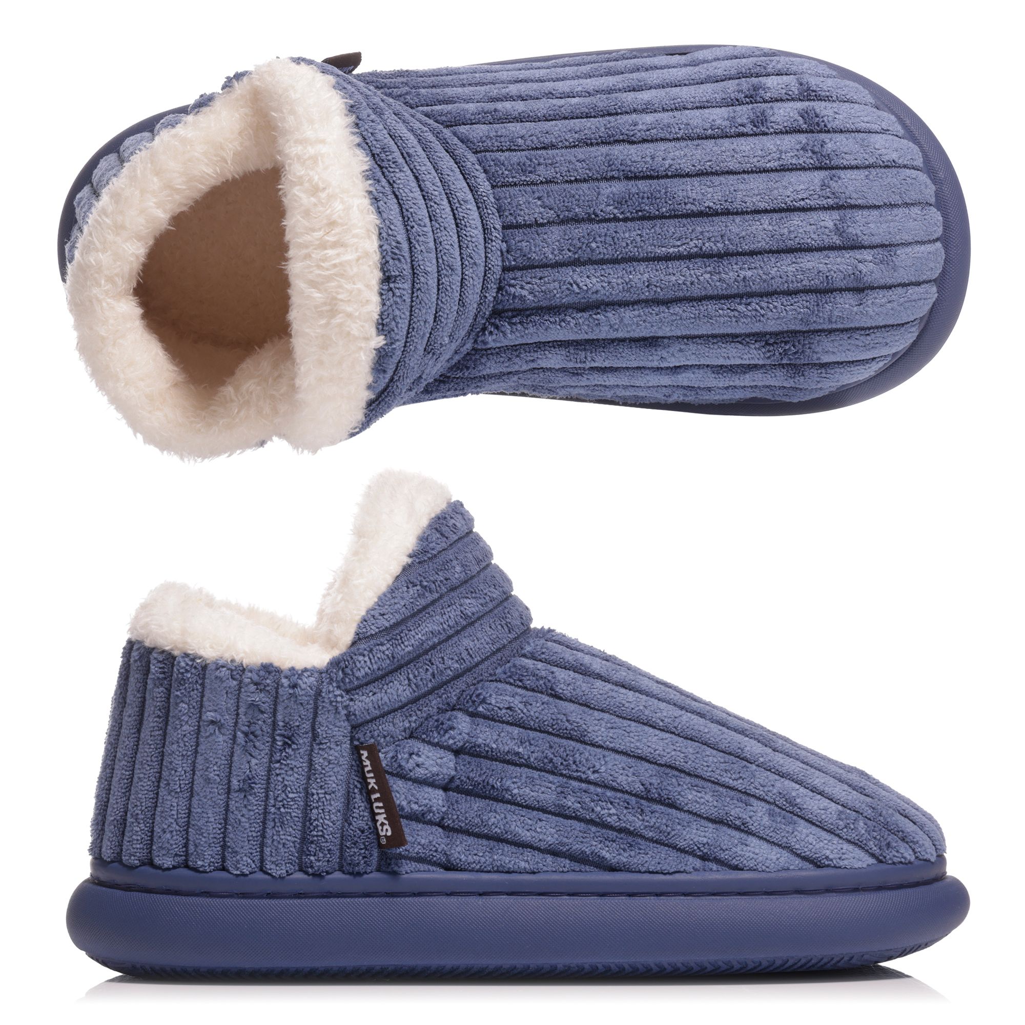 MUK LUKs Damen-Hausschuh Cord-Optik gefüttert waschbar