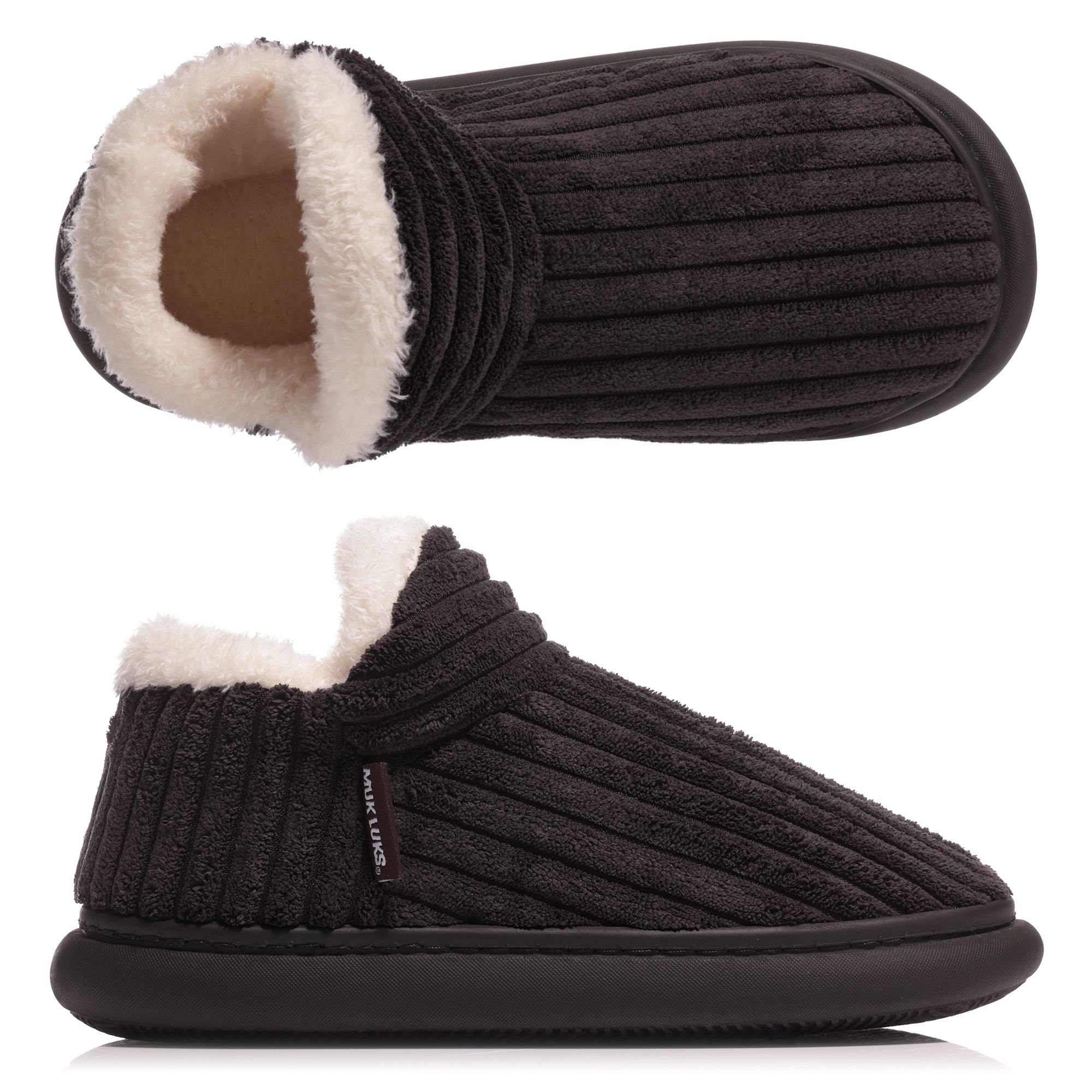 MUK LUKs Damen-Hausschuh Cord-Optik gefüttert waschbar
