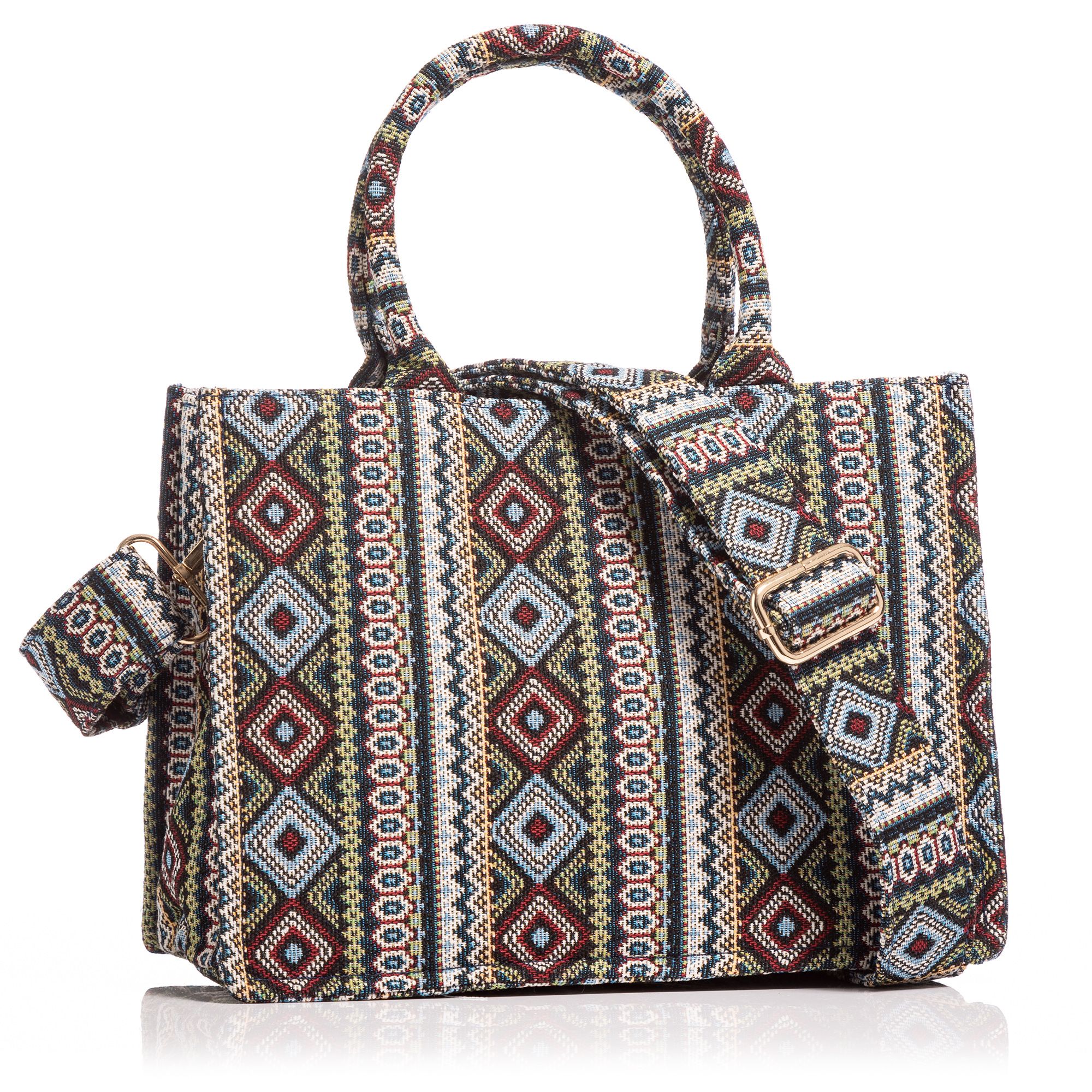 DINE 'N' DANCE Mini-Shopper Jacquard diverse Fächer abnehmbarer Riemen
