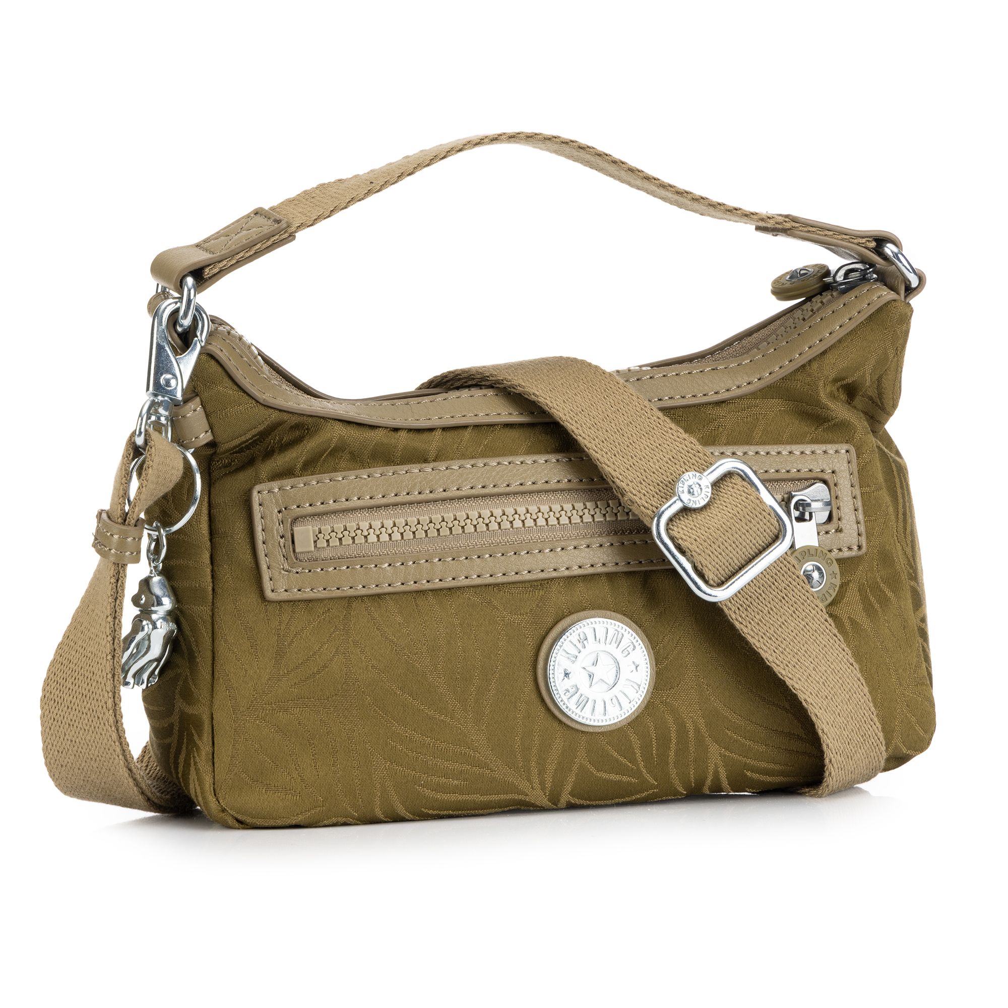 KIPLING® Mini-Umhängetasche Kalli Jacquard-Optik Blätter-Dessin