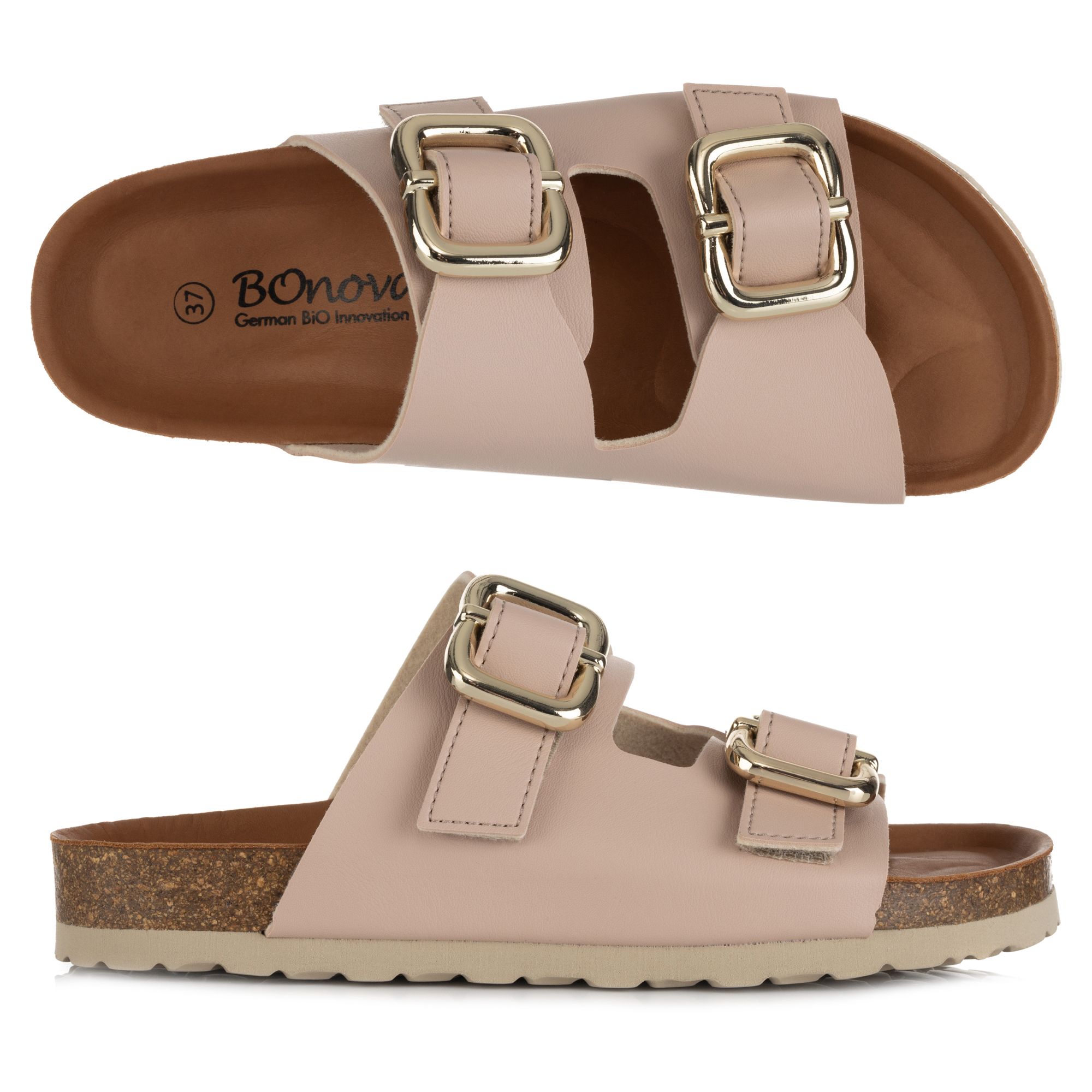 BONOVA Damen-Pantolette Bonoflor 2 vertl. Riemen Super-Soft-Fußbett