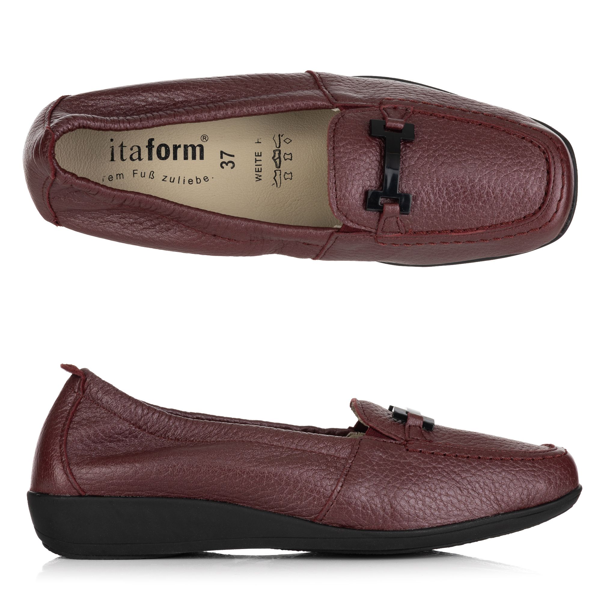 VITAFORM Damen- Slipper Hirschleder Metallic oder Lack Sohle Hilka