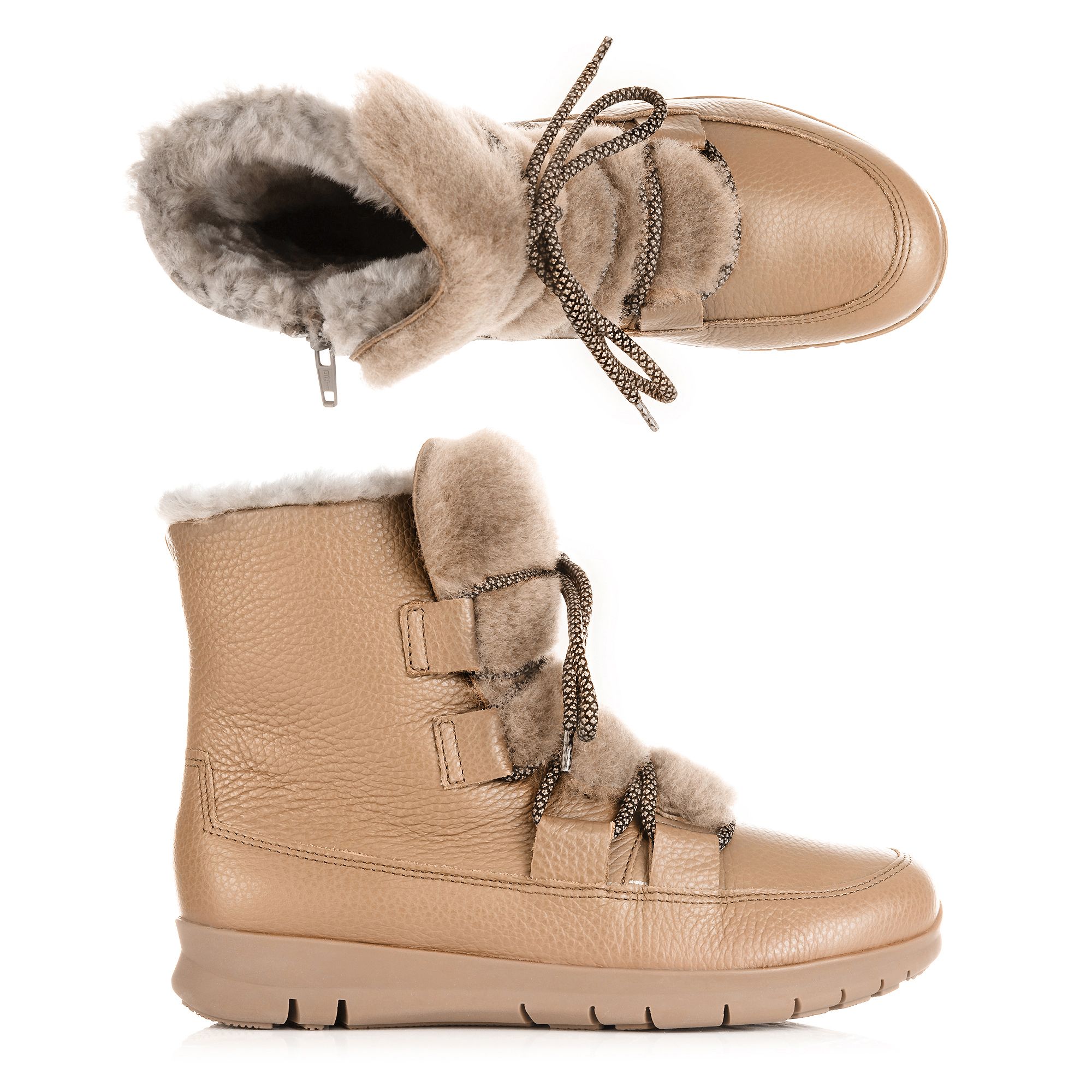 VITAFORM Damen-Stiefelette Nappaleder Lammfell gefüttert Sohle Free Run