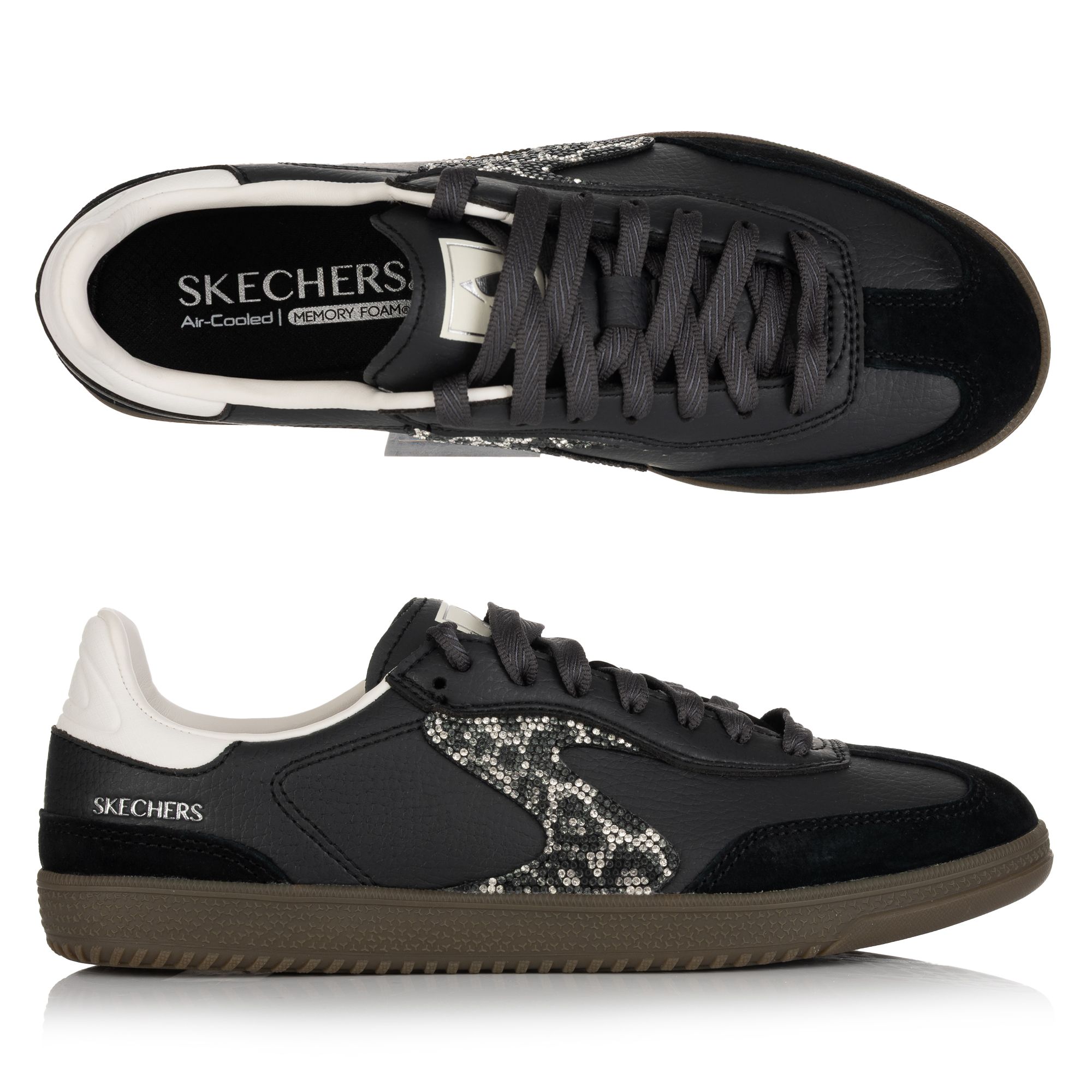 SKECHERS Damen-Sneaker Hotshot Strasssteine Memory Foam