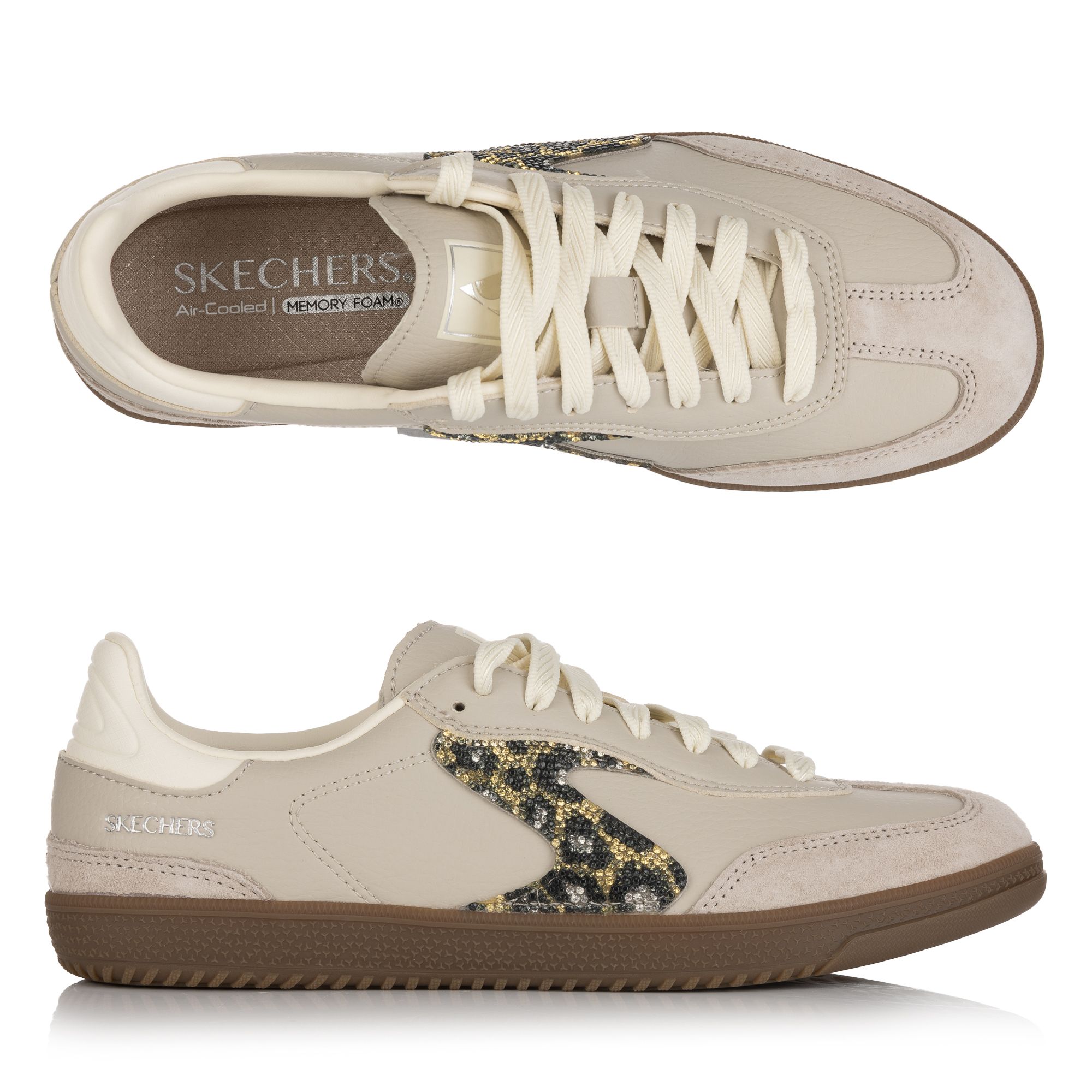 SKECHERS Damen-Sneaker Hotshot Strasssteine Memory Foam