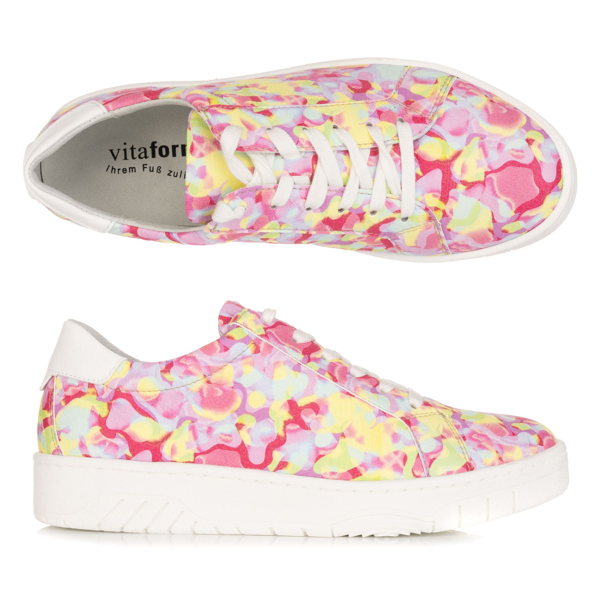 VITAFORM Damen-Sneaker Musterdruck Schnürung Austauschfußbett