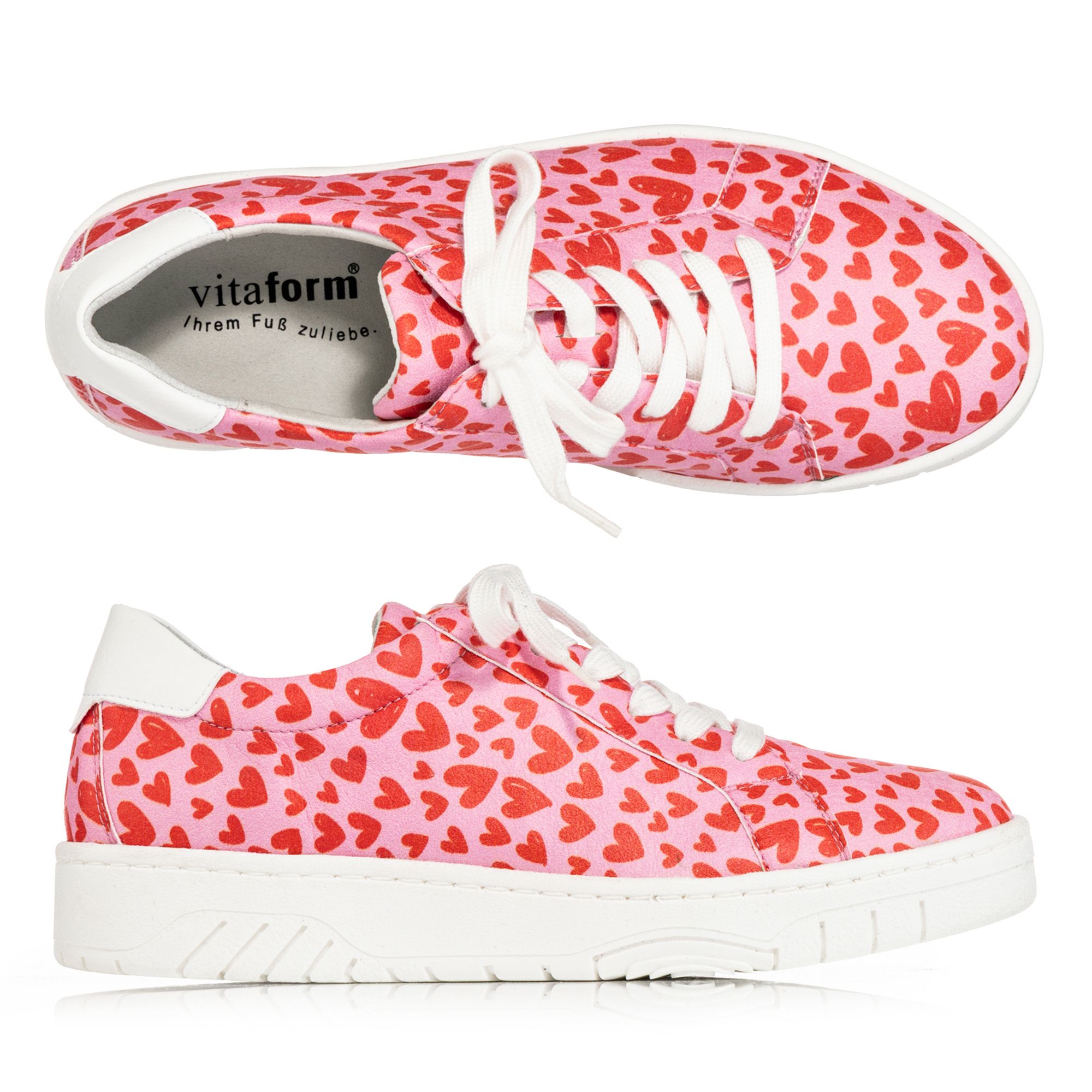 VITAFORM Damen-Sneaker Musterdruck Schnürung Austauschfußbett