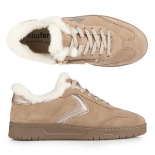 VITAFORM Damen-Sneaker Samtziegenleder Wollfutter Sohle Marla