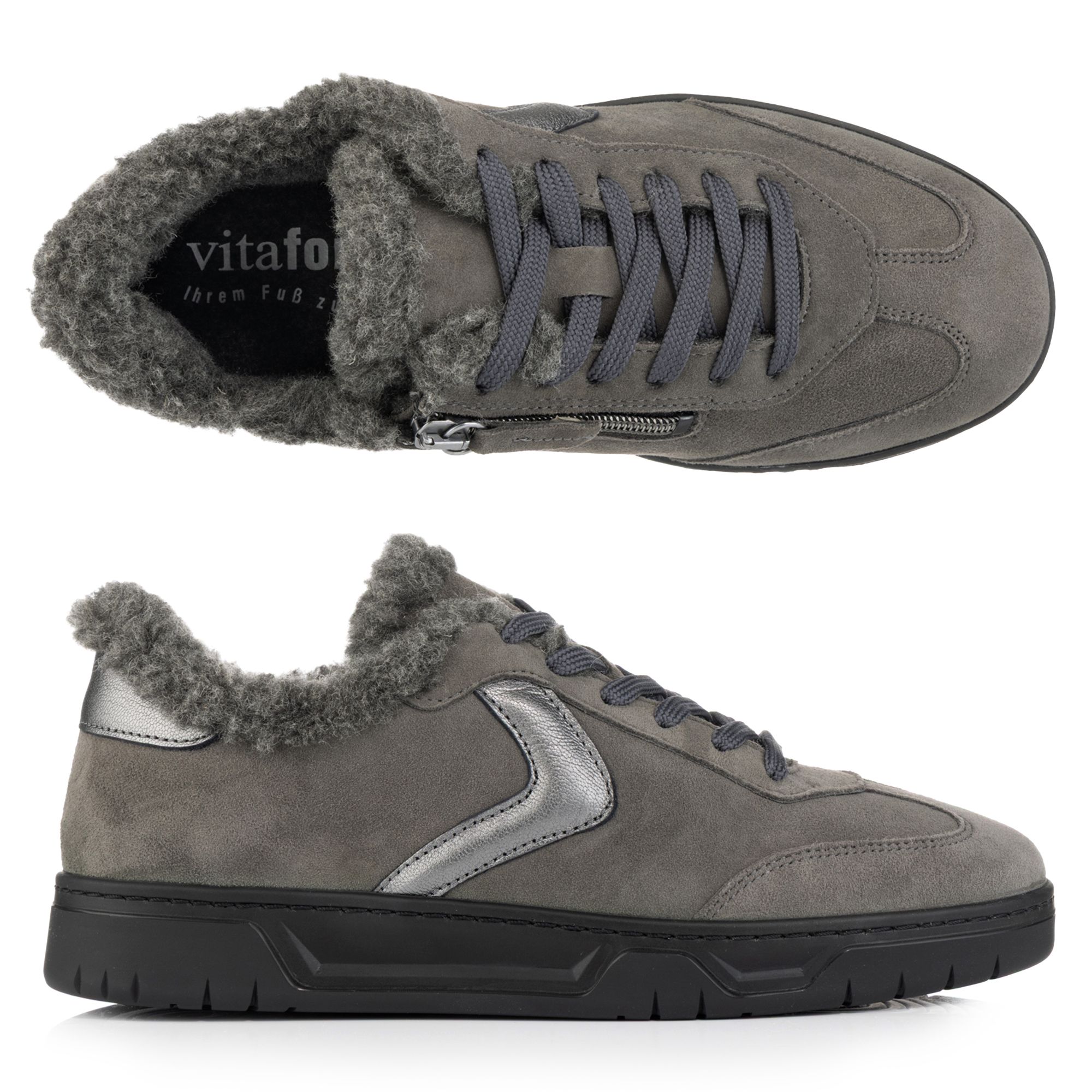 VITAFORM Damen-Sneaker Samtziegenleder Wollfutter Sohle Marla