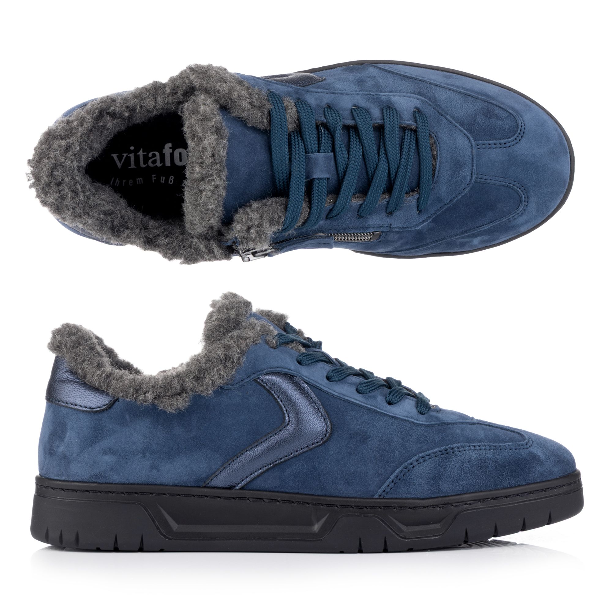 VITAFORM Damen-Sneaker Samtziegenleder Wollfutter Sohle Marla