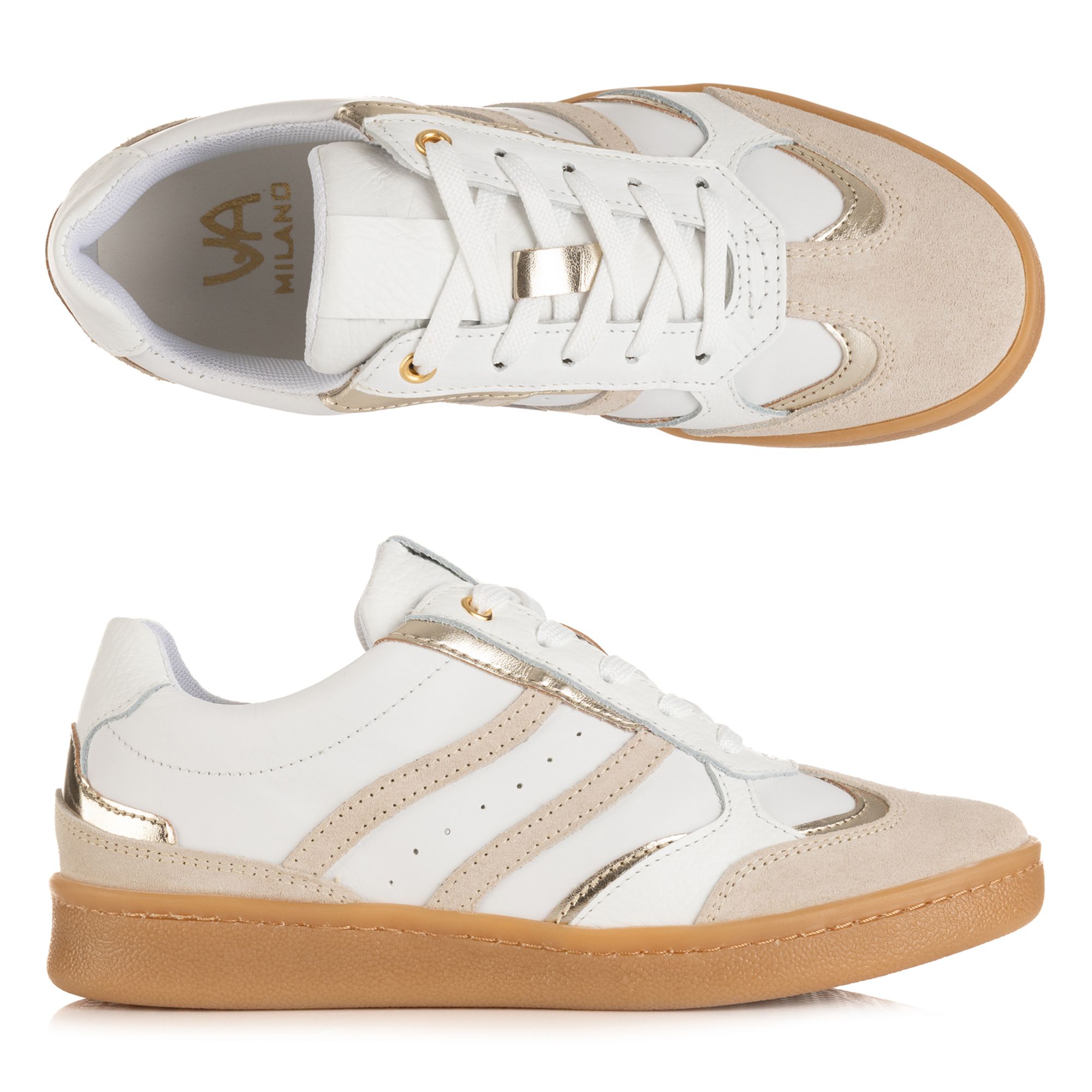 VIA MILANO Damen-Sneaker Materialmix gepolsterte Einlegesohle