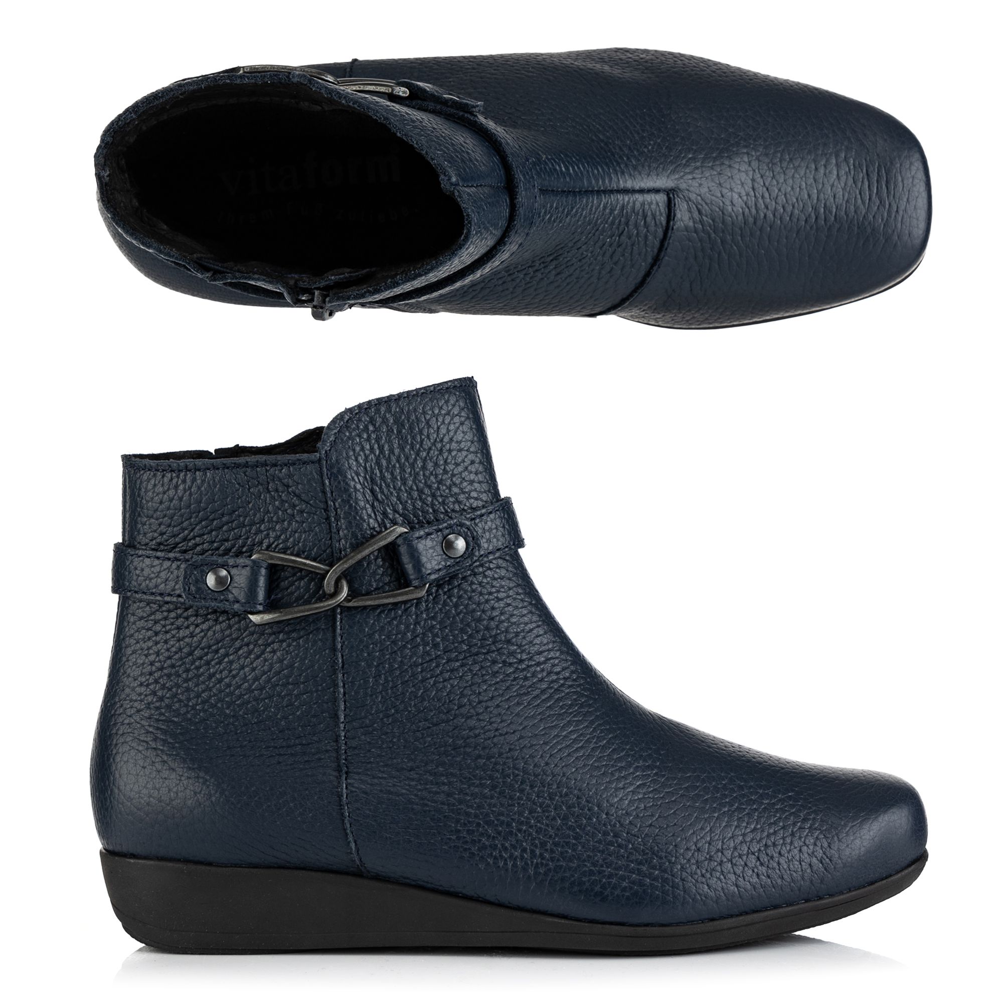 VITAFORM Damen-Stiefelette Hirschleder Schmuckdetail Sohle Hilka