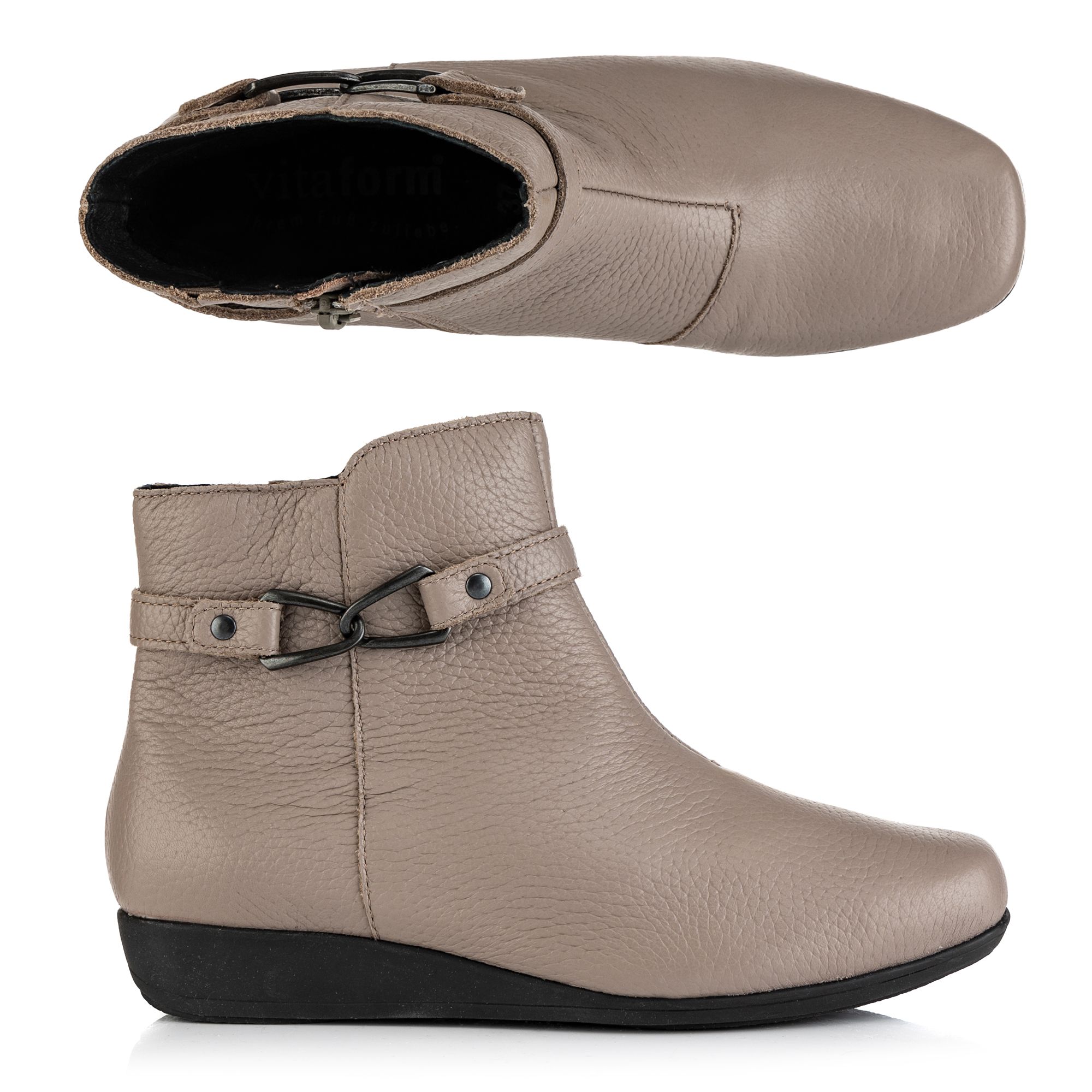 VITAFORM Damen-Stiefelette Hirschleder Schmuckdetail Sohle Hilka