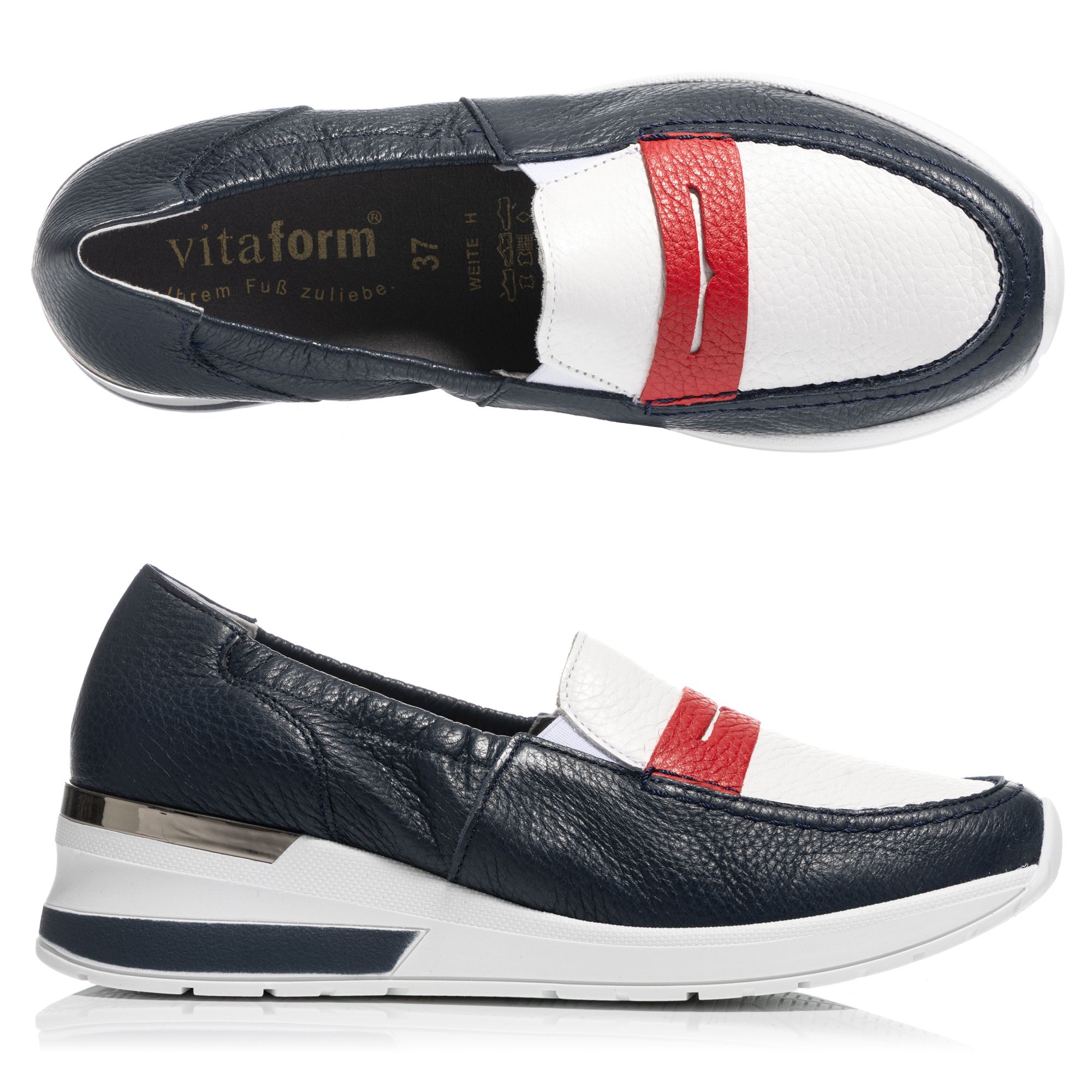 VITAFORM Damen-Slipper Hirschleder Trense Sohle Nina