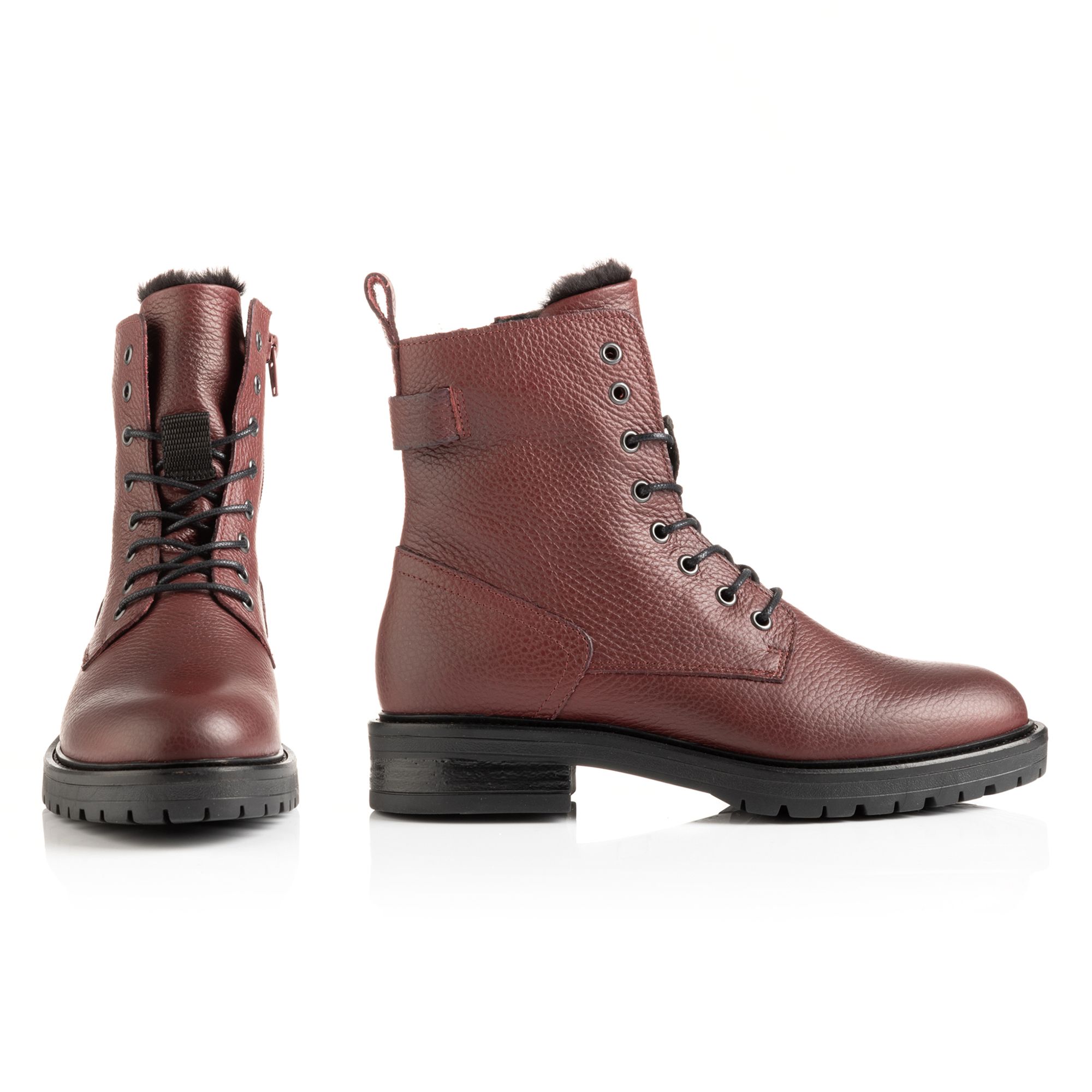 VIA MILANO Damen-Stiefelette echt Leder Warmfutter Reißverschluss innen