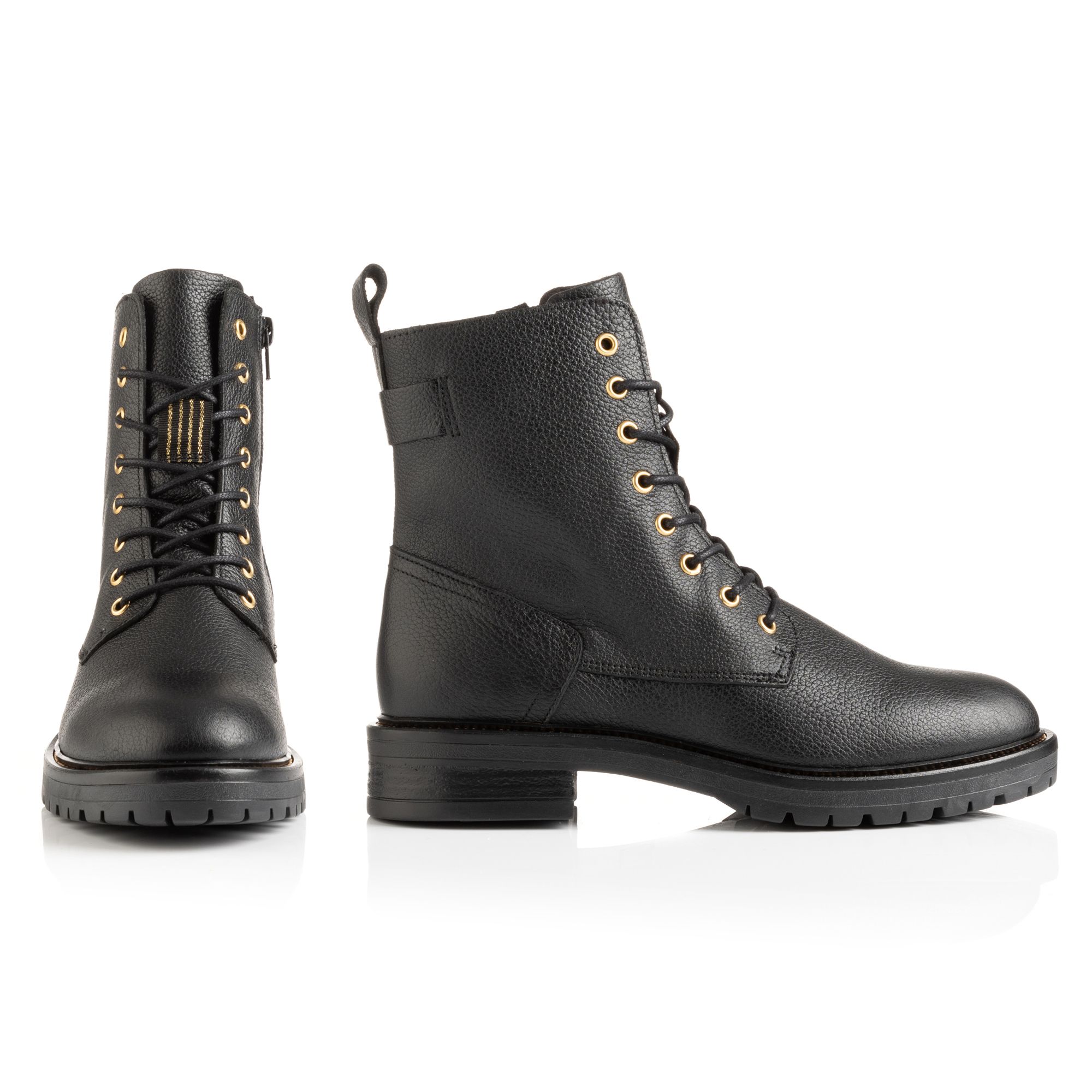 VIA MILANO Damen-Stiefelette echt Leder Warmfutter Reißverschluss innen