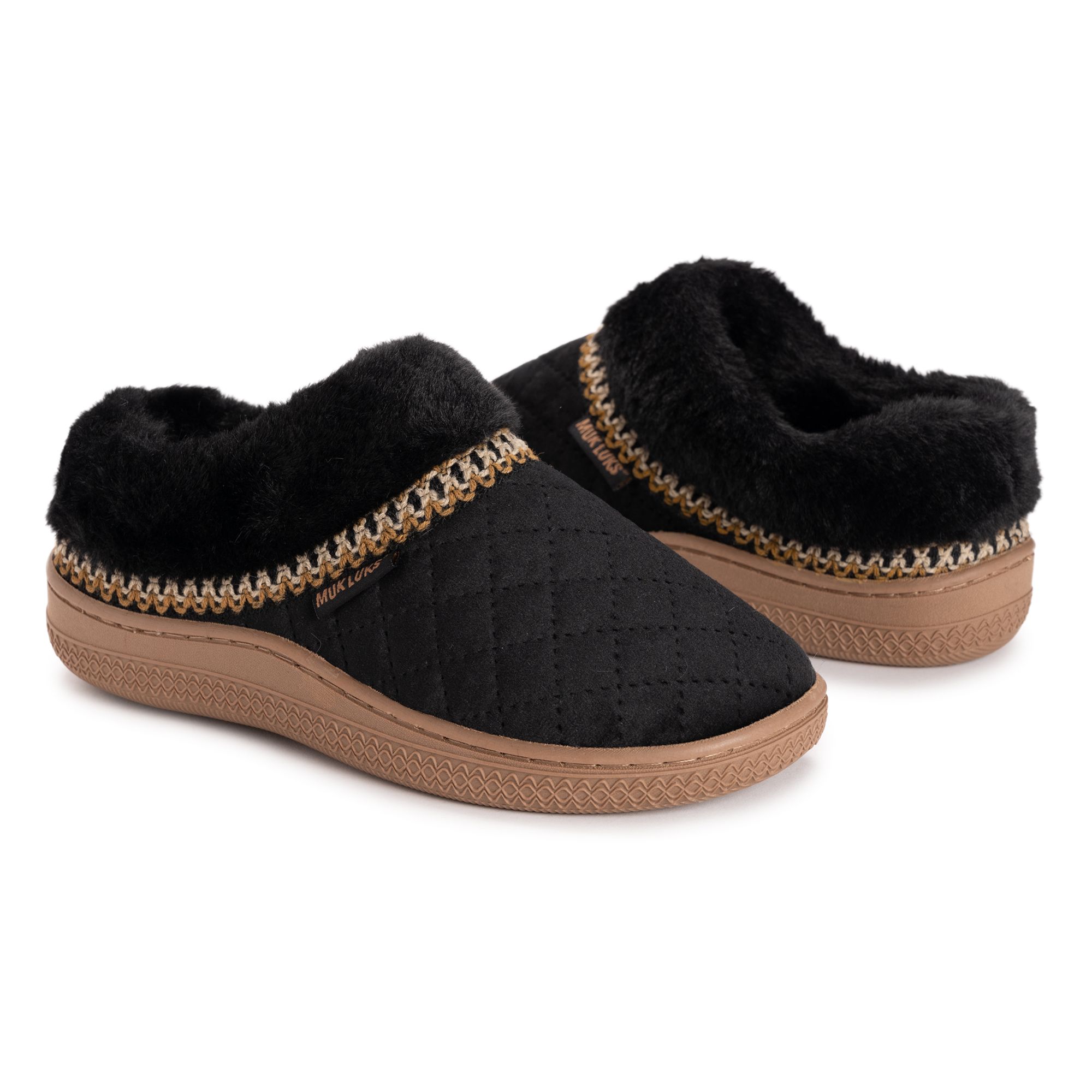MUK LUKs Damen-Hausschuhe rutschfeste Sohle Rautensteppung waschbar