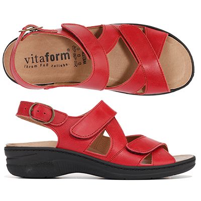 VITAFORM Sandalette echt Leder Klettverschlüsse Absatz ca. 3cm