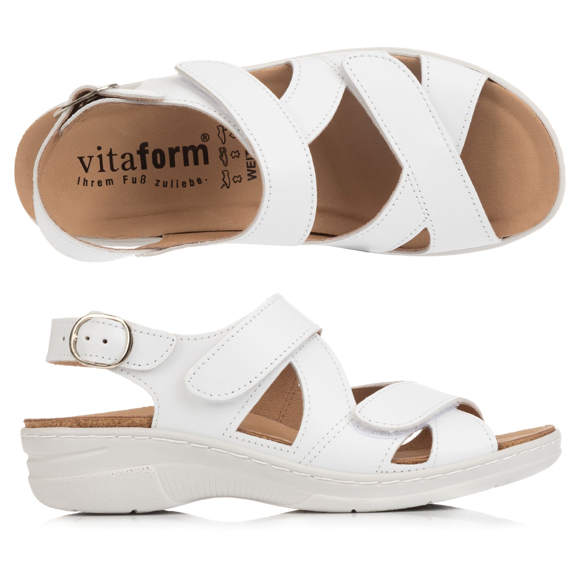 VITAFORM Sandalette echt Leder Klettverschlüsse Absatz ca. 3cm