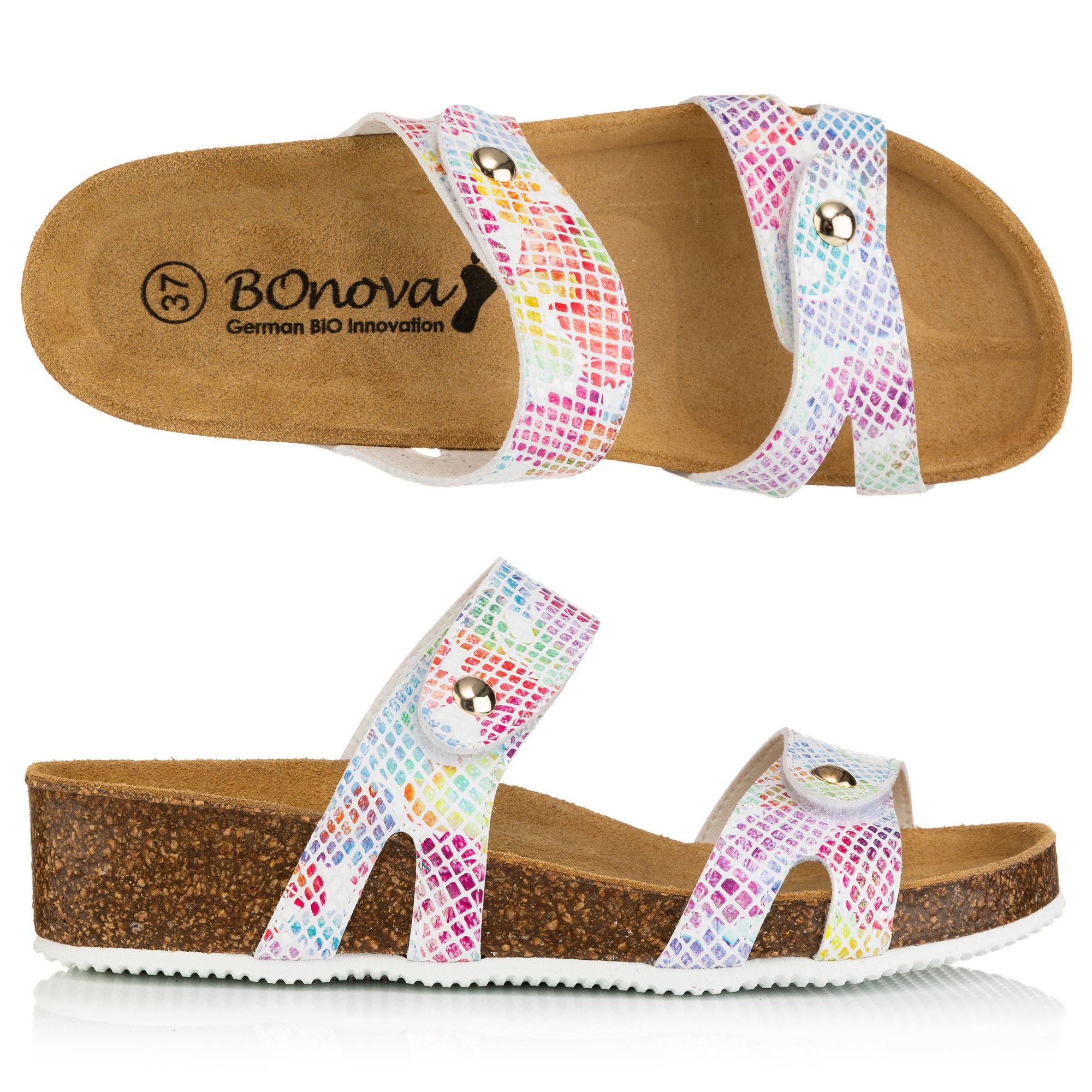 BONOVA Damen-Pantolette 2 verstl. Riemen Super-Soft-Fußbett Keilabsatz ca. 3,5cm