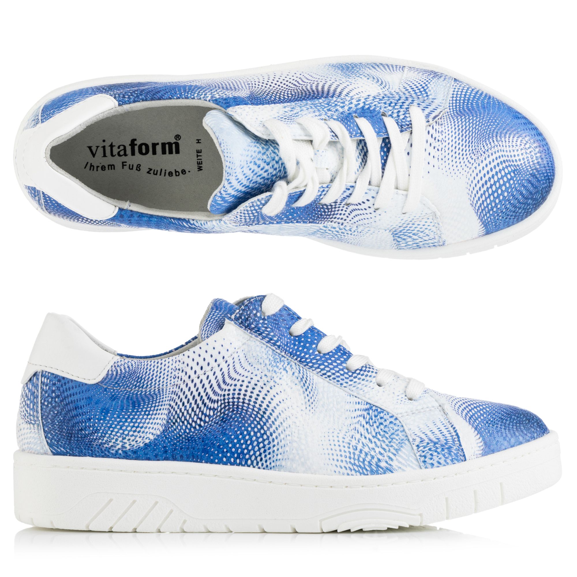 VITAFORM Damen-Sneaker Musterprints Schnürung Austauschfußbett