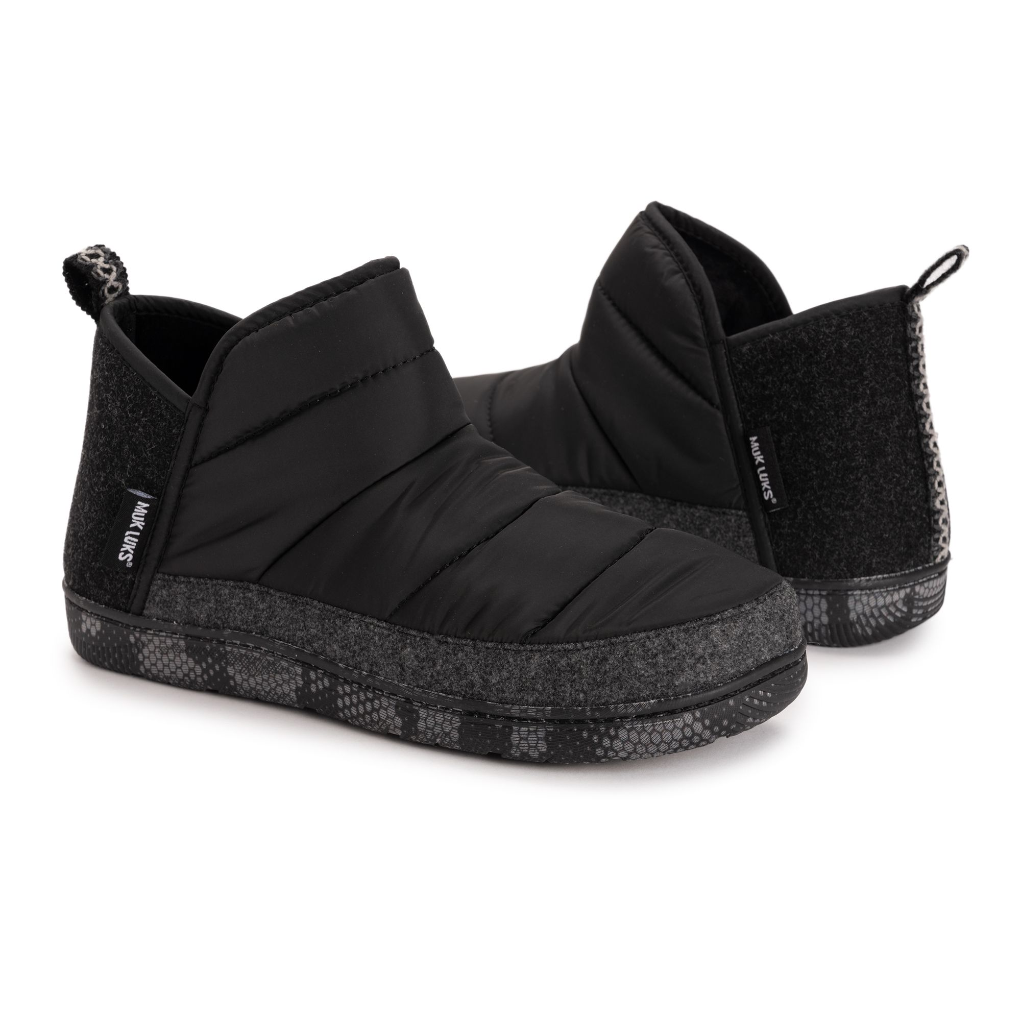 MUK LUKs Herren-Hausschuh Materialmix rutschfeste Sohle waschbar