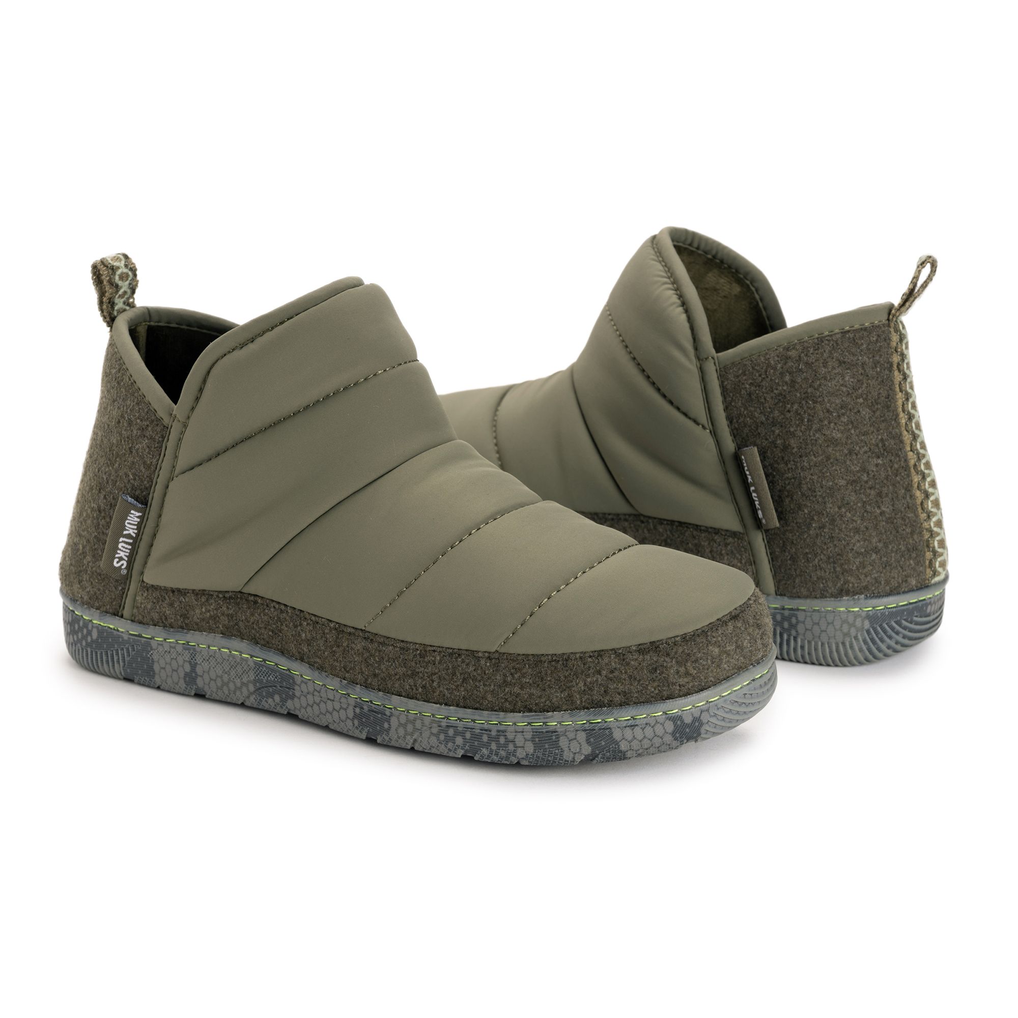 MUK LUKs Herren-Hausschuh Materialmix rutschfeste Sohle waschbar