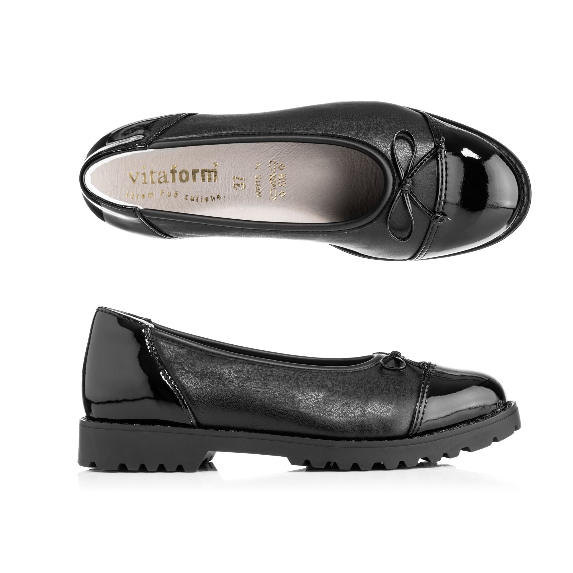 VITAFORM Ballerina Stretchmaterial Lackdetails Sohle Tara