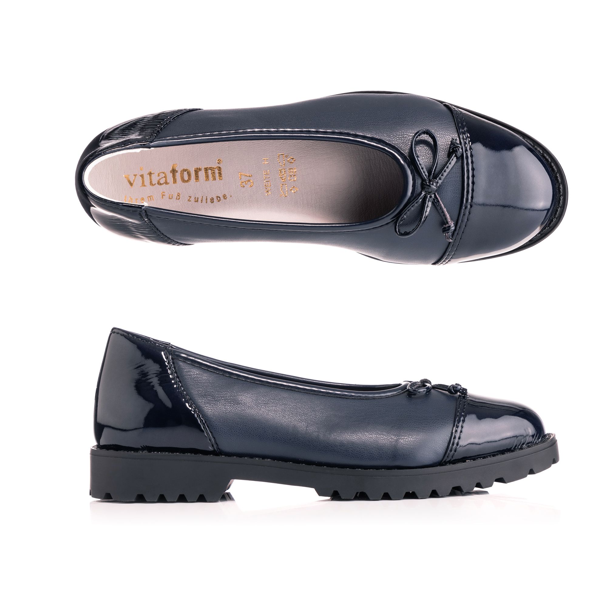 VITAFORM Ballerina Stretchmaterial Lackdetails Sohle Tara