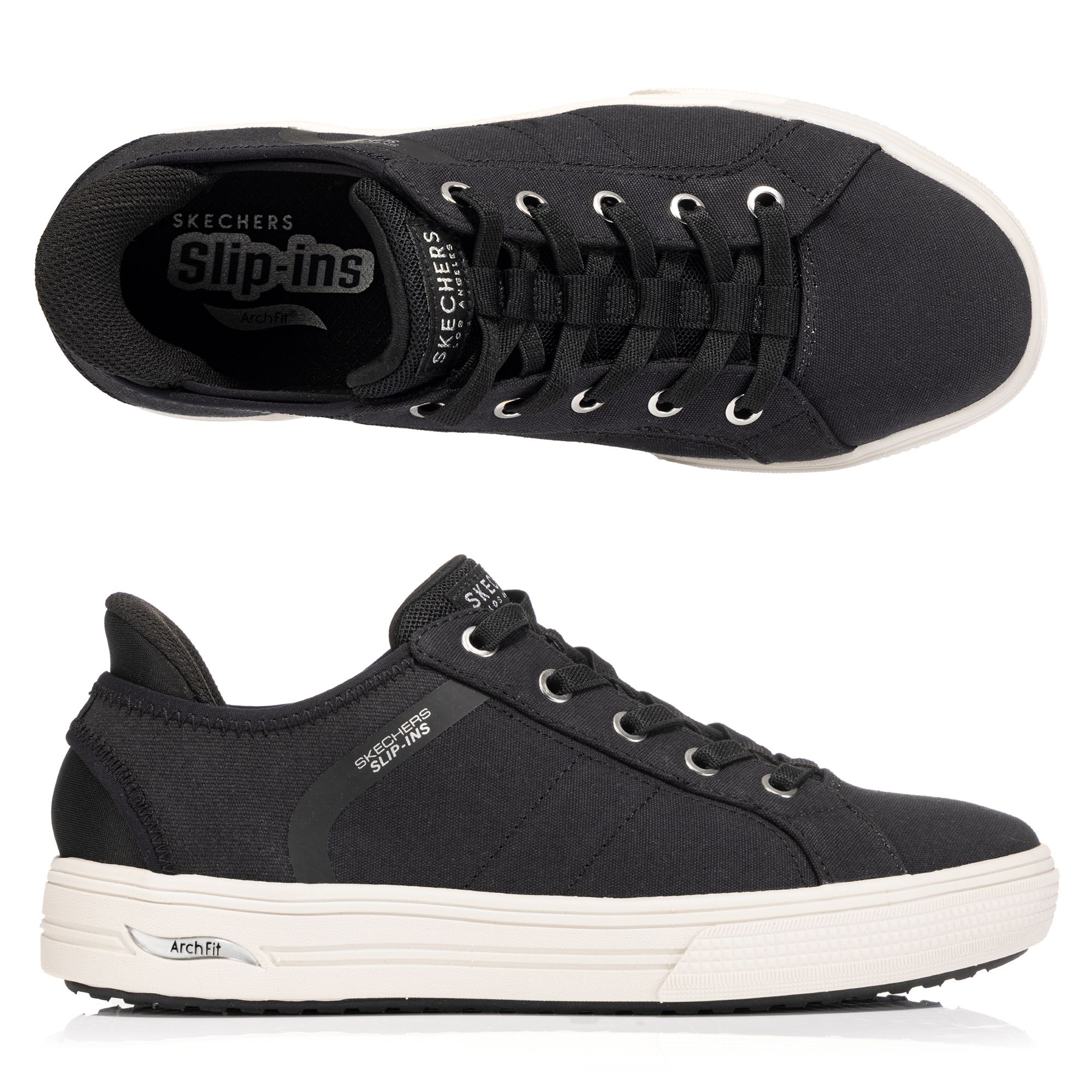 SKECHERS Damen-Halbschuh Arch Fit Arcade Canvas Hands Free Slip-Ins®