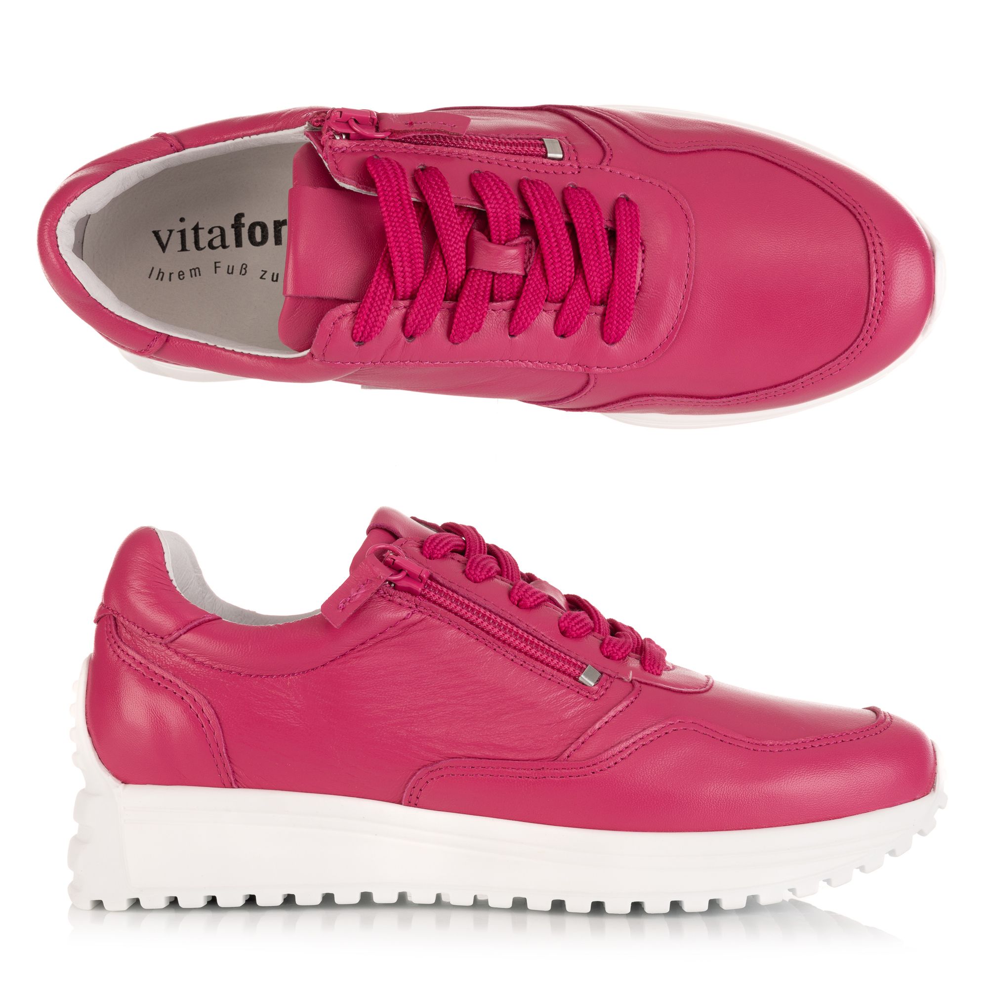 VITAFORM Damen-Sneaker Nappaleder Reißverschluss Autofahrersohle