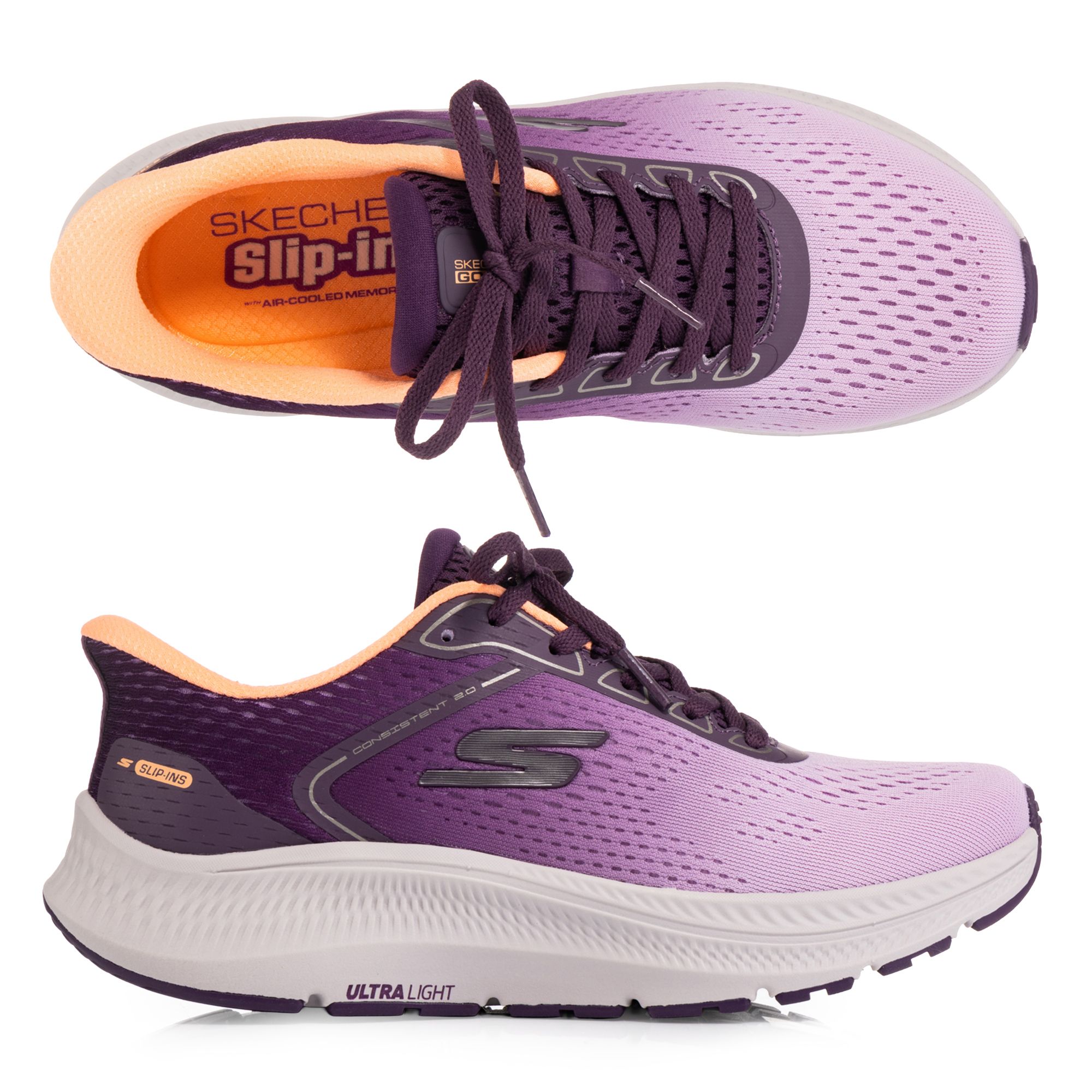 SKECHERS Damen-Slipper Go Run Consistent 2.0 Funktionsmesh Hands Free Slip-Ins®